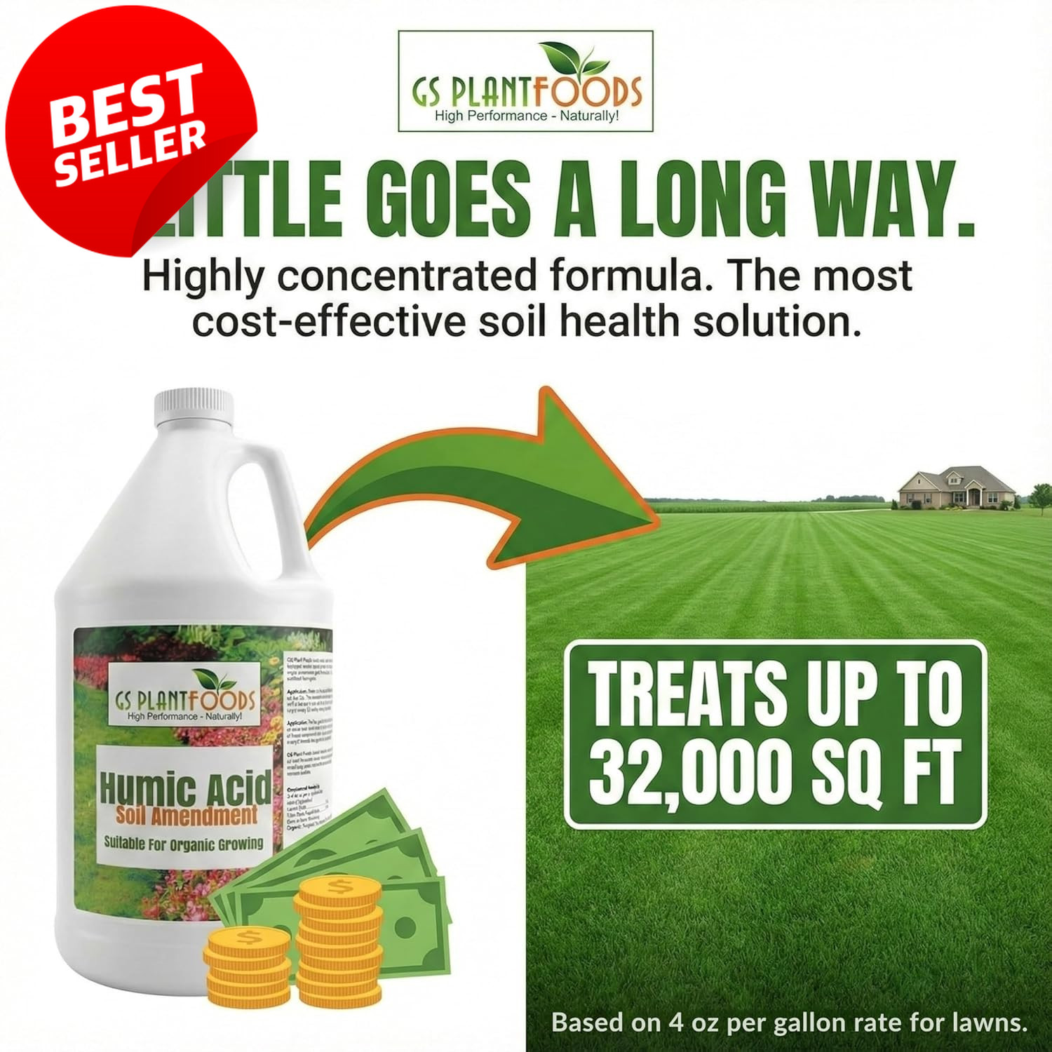 Liquid Humic Acid Soil Amendment Concentrate Organic OMRI 1 Gallon – US