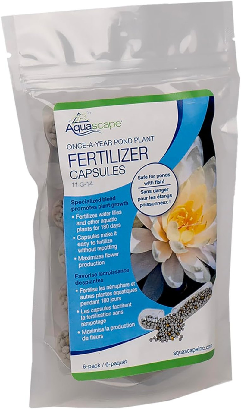 Once-A-Year Pond Plant Fertilizer Capsules, 6-Pack, Easy Annual Feeding for Aqua