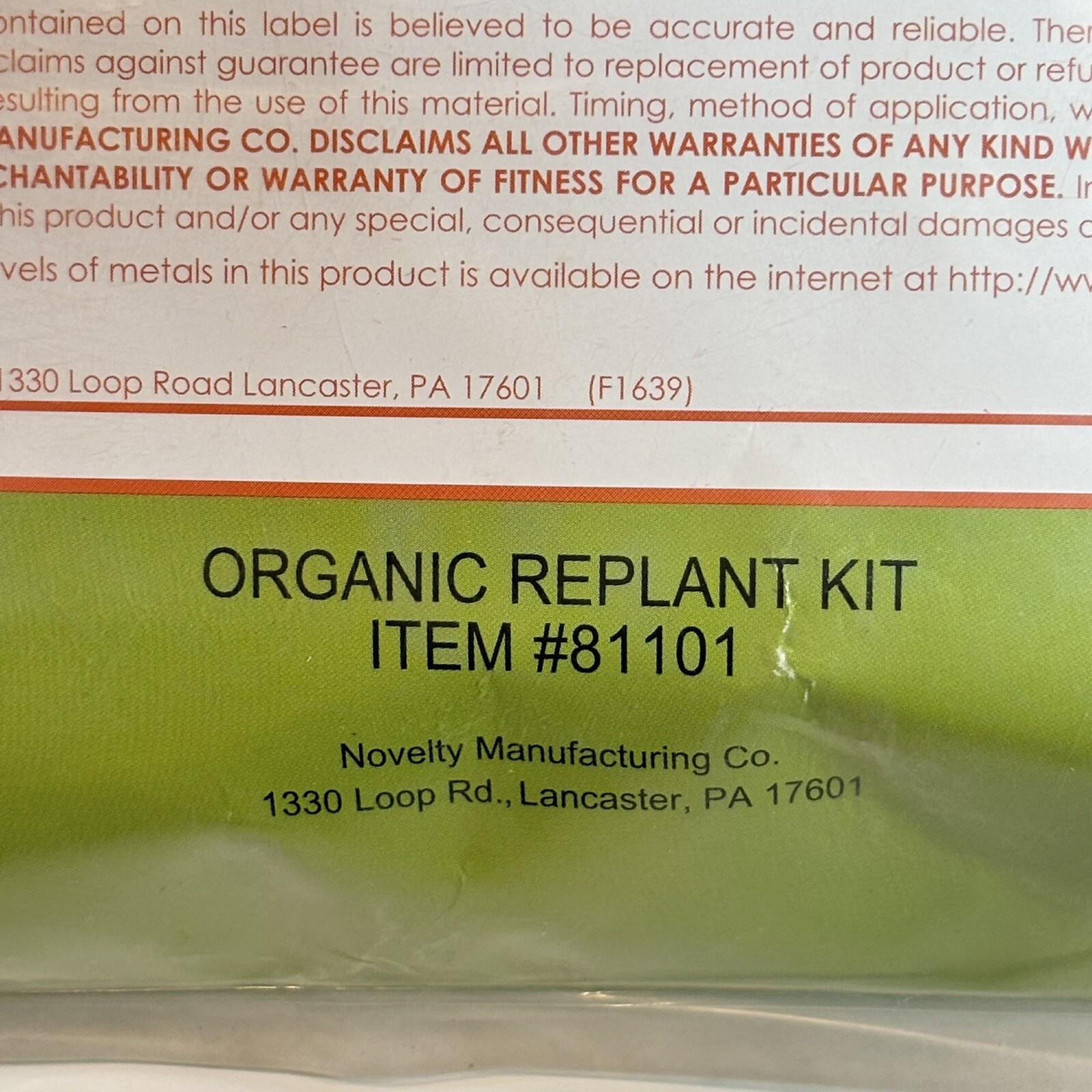 Novelty EarthBox Natural Replant Kit 81101 NEW Earth Box Garden Veggies