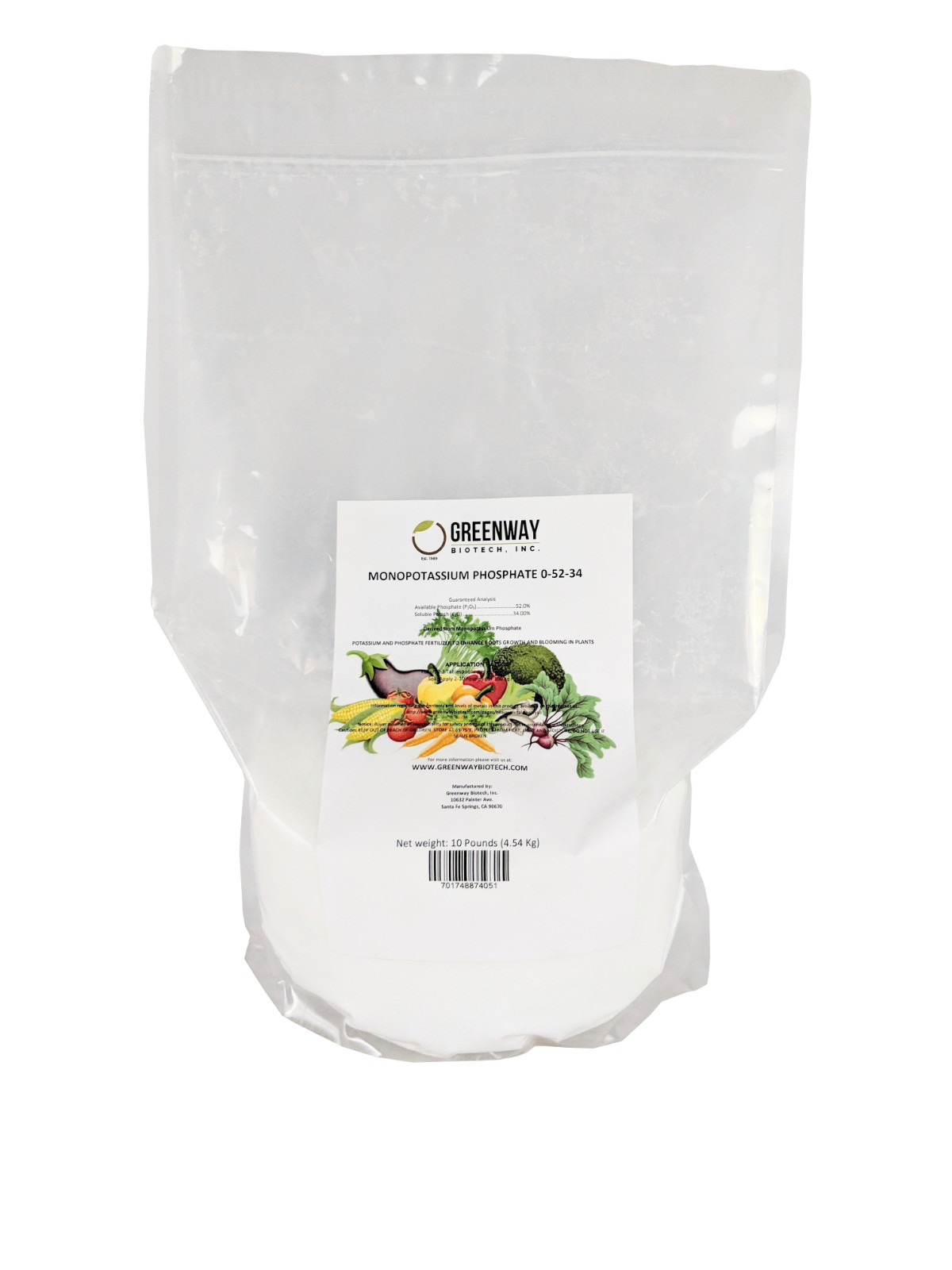 Monopotassium phosphate MKP 0-52-34 Soluble Mono Potassium Phosphate 10 Pounds