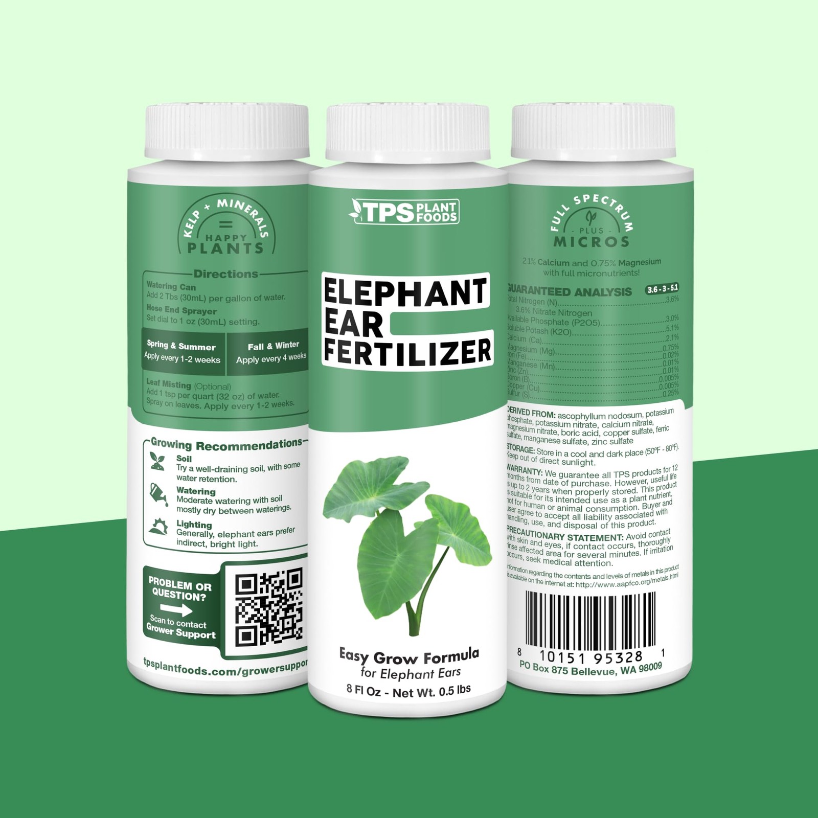 Elephant Ear Fertilizer – Liquid Plant Food for Bigger 8 oz (1/2 Pint)