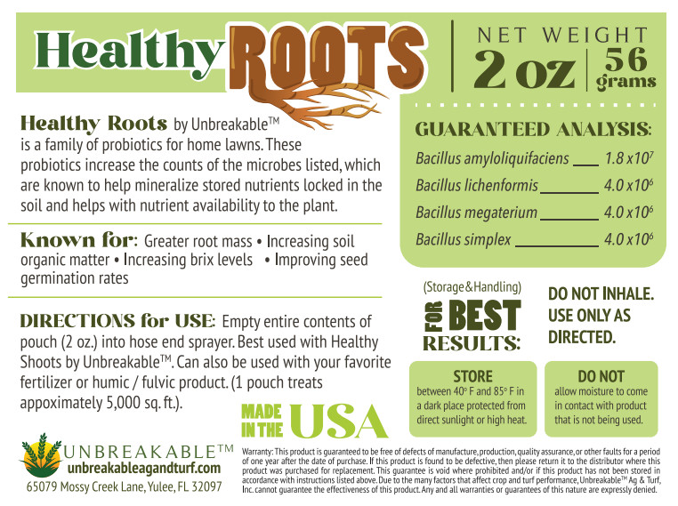 Healthy Roots – 2 ounces (lawn,food plot probiotic microbial pack)NO SALES: CA