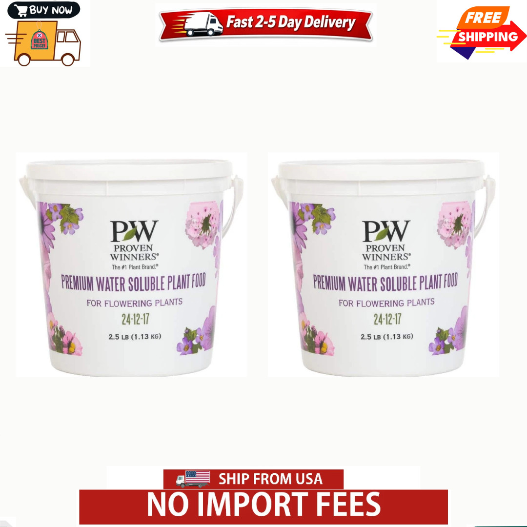 Water Soluble Fertilizer NPK 24-12-17 for Flowering Plants, 2.5 lb, 2-Pack