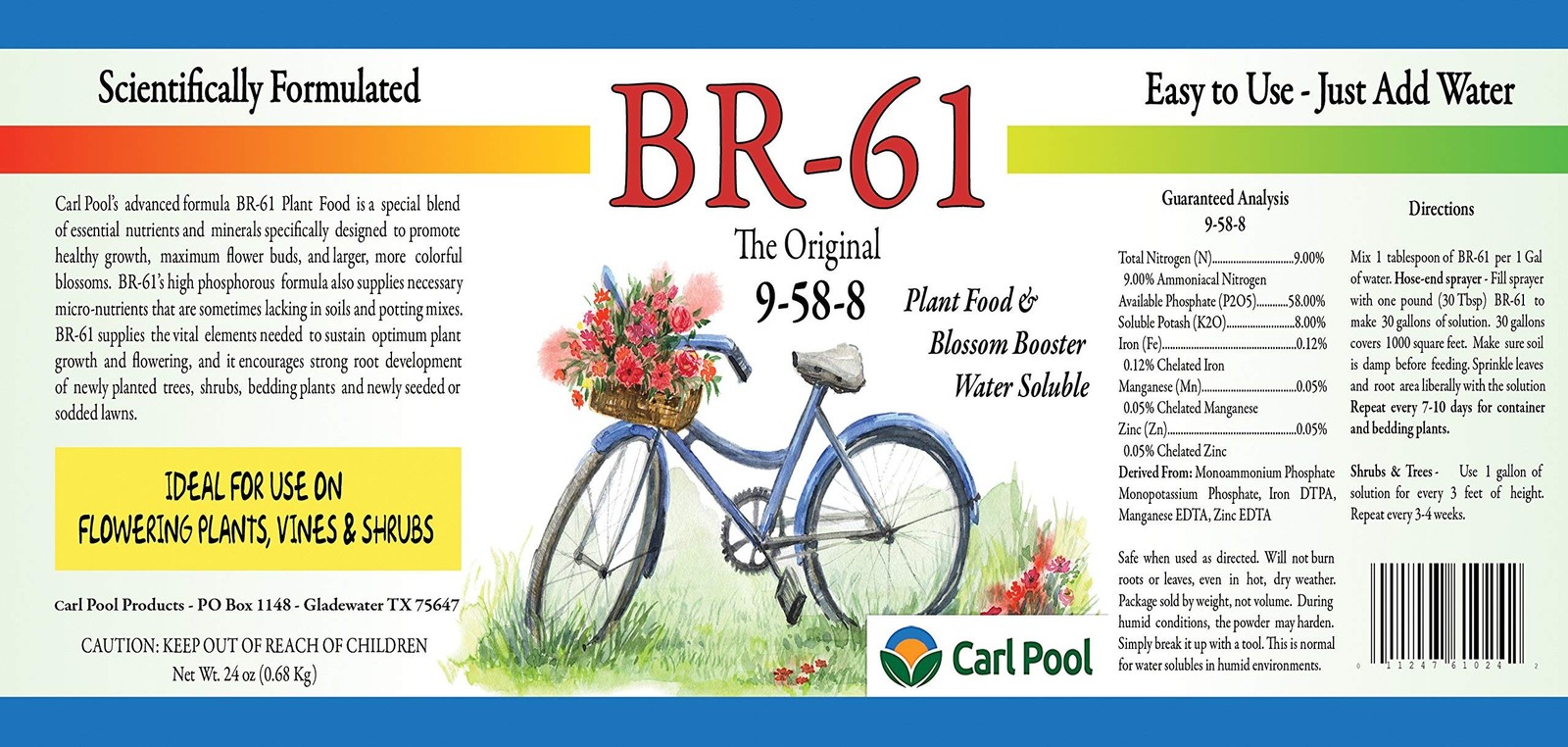 9588 Fertilizer 24oz Plant Food Garden Grow Nutrients Soil Amendment