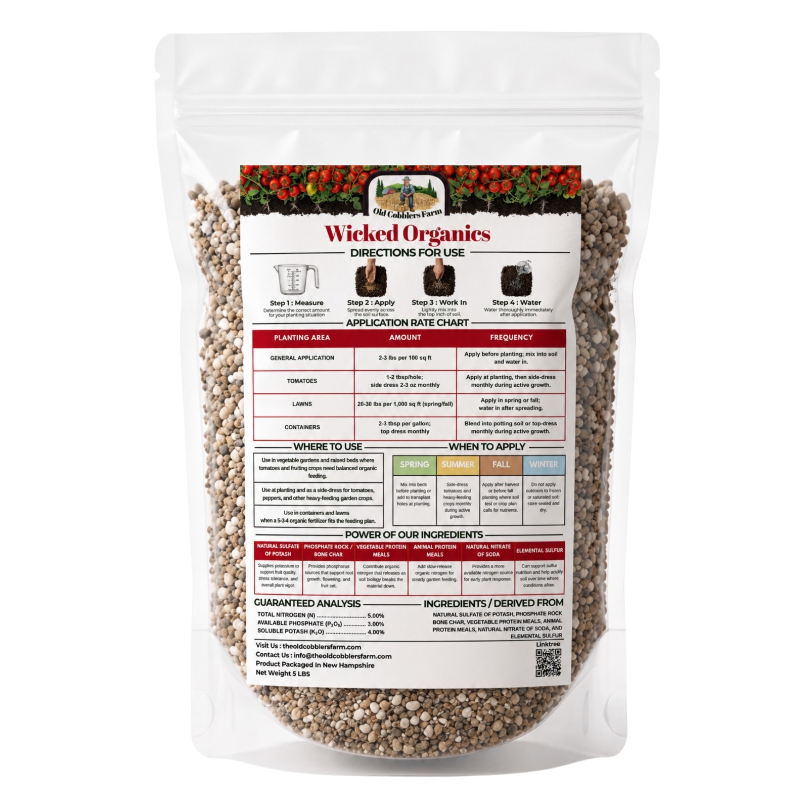 Old Cobblers Farm™ Wicked Organic Garden & Tomato Fertilizer – Strong Growth