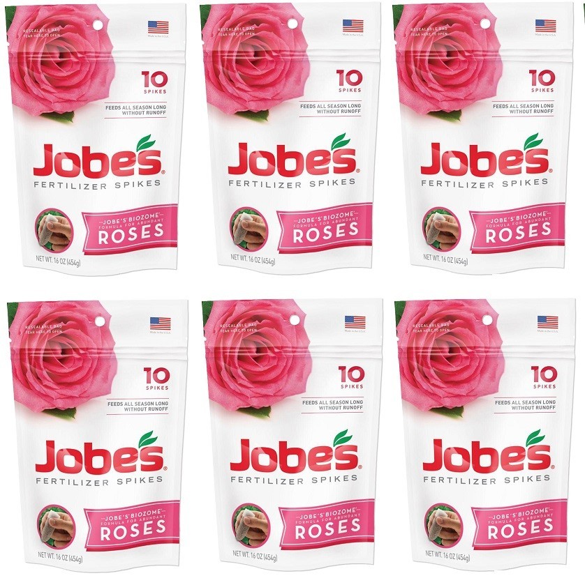 Jobes 04102 10 Pack Slow Release Rose Fertilizer Spikes – 6 Packs