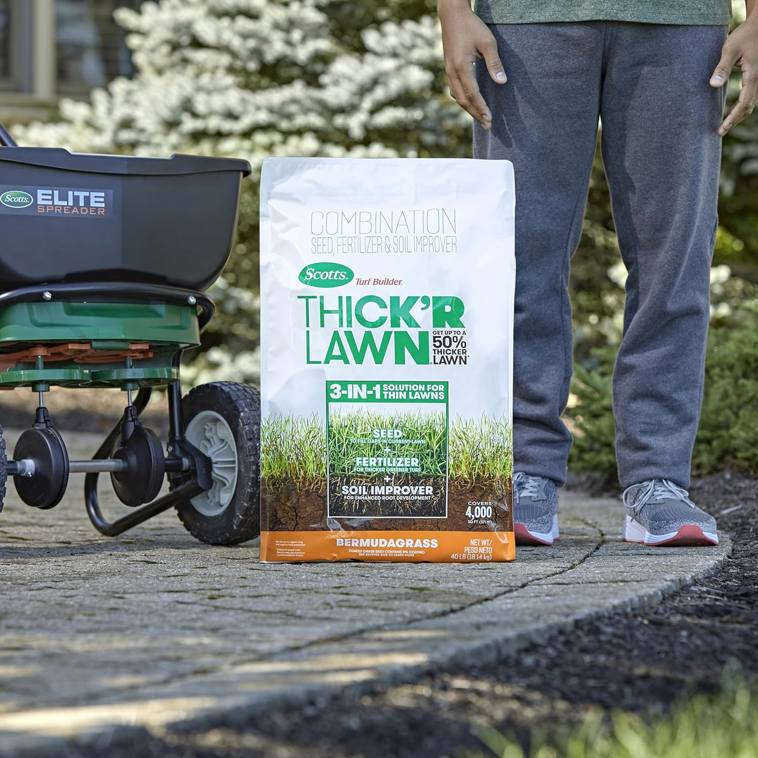 Scotts Turf Builder Thick’R Lawn Bermudagrass – 3-In-1 Lawn Thickener with Grass