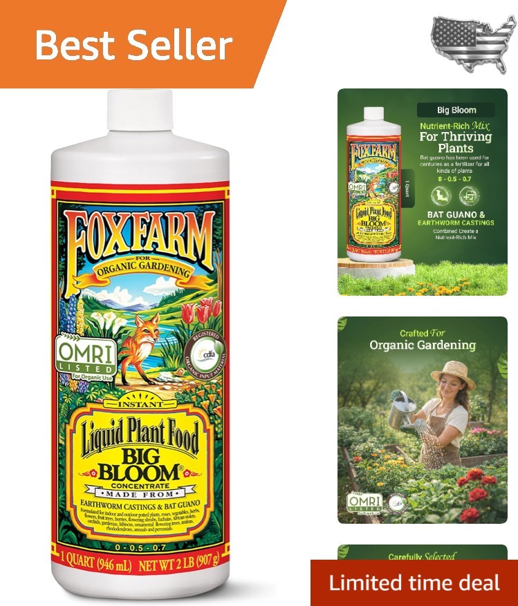 Fox Farm Big Bloom Liquid Fertilizer – Organic Plant Food for All Growth Stag…