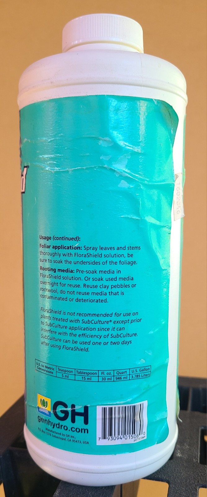 General Hydro, 1Qt. FloraShield Plant & System Rinse, SHIPS4FREE