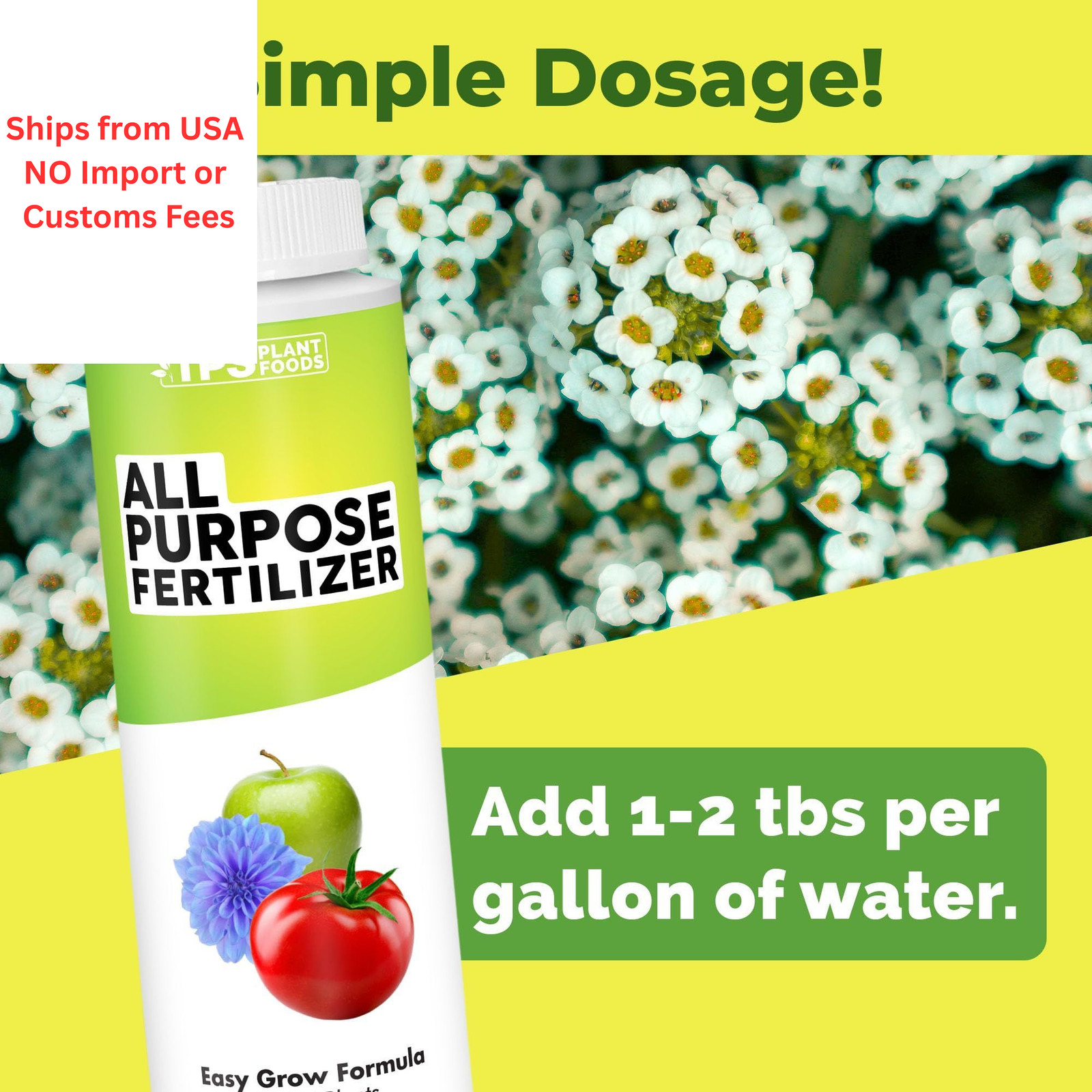 All Purpose Fertilizer – Complete Liquid Plant Food for 8 oz (1/2 Pint)
