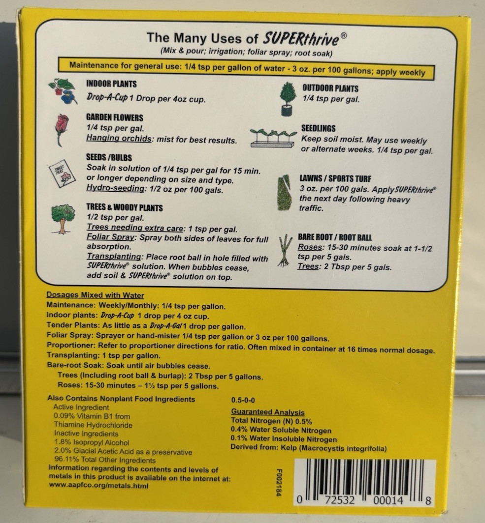 Superthrive Liquid Plant Fertilizer – 4oz. The Original Vitamin Solution
