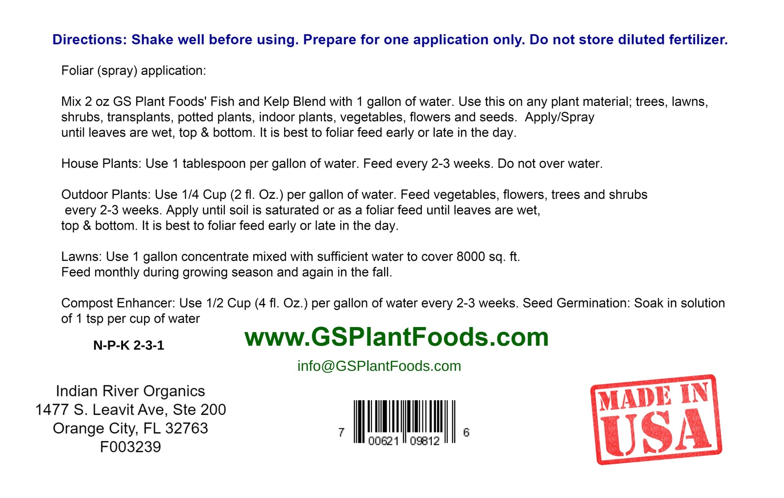Omri Listed Fish & Kelp Fertilizer by (1 Gallon) – Organic Fertilizer for Veg…