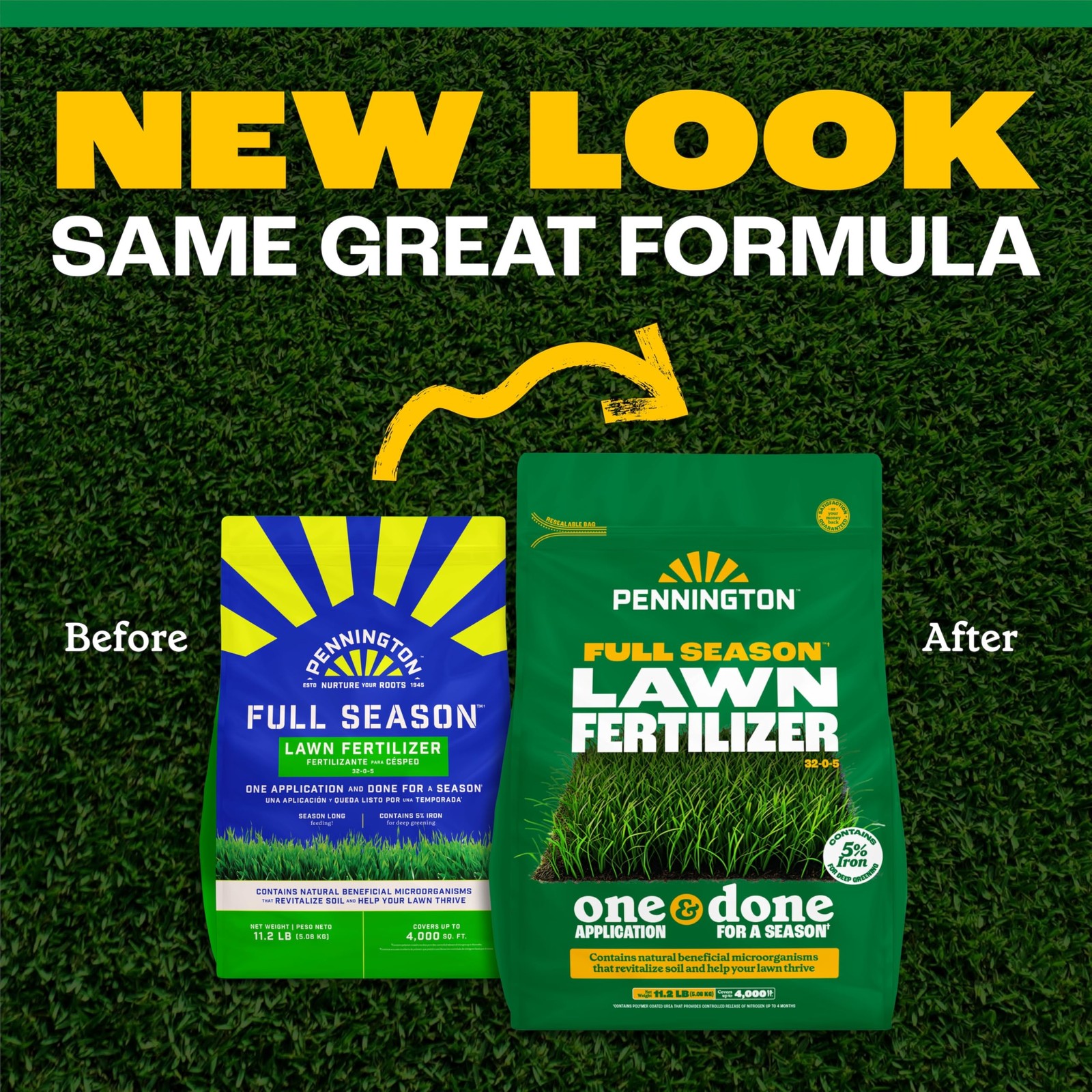 Pennington Full Season Lawn Fertilizer 4M 32-0-5 RF 11.2 LB