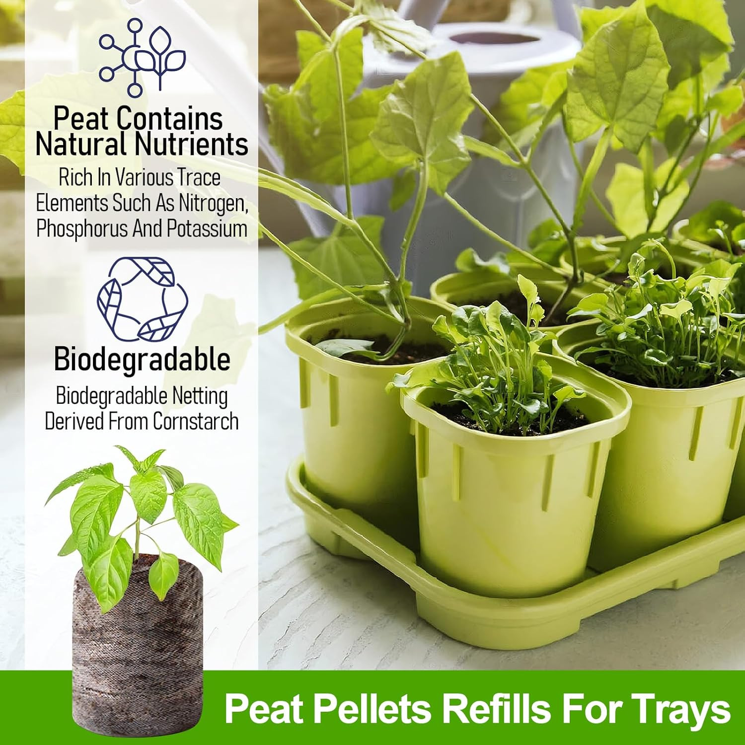 100 Pcs 30Mm Peat Pellets Seed Starter Soil Pods- Seedling Soil Block Peat Pods