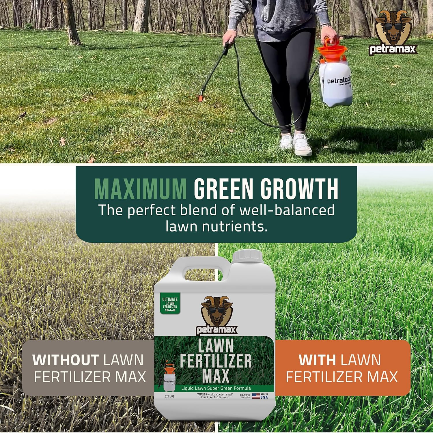 max Liquid Lawn Fertilizer for Lawns Concentrate – Liquid Fertilizer for Lawns,