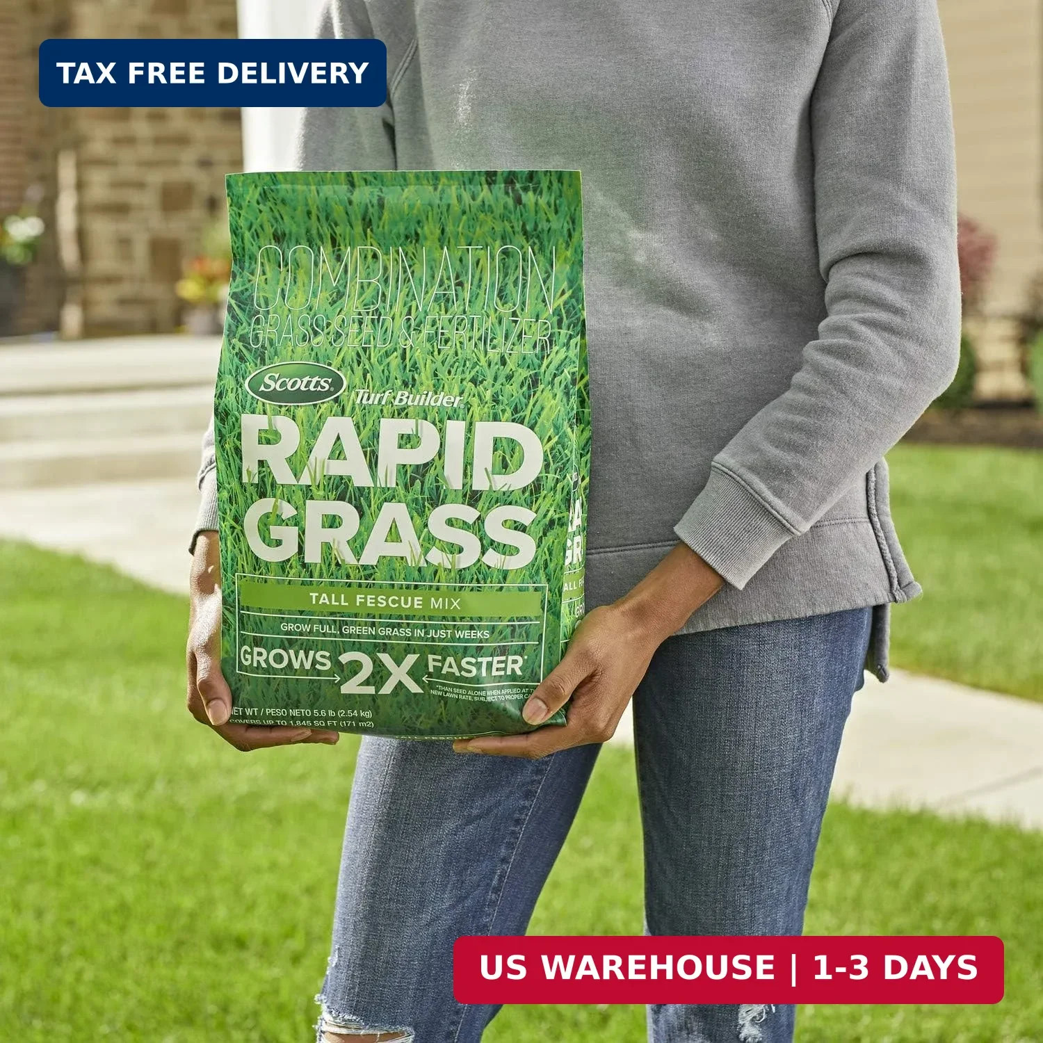 Turf Builder Rapid Grass Tall Fescue Mix – Combination Grass Seed and Fer