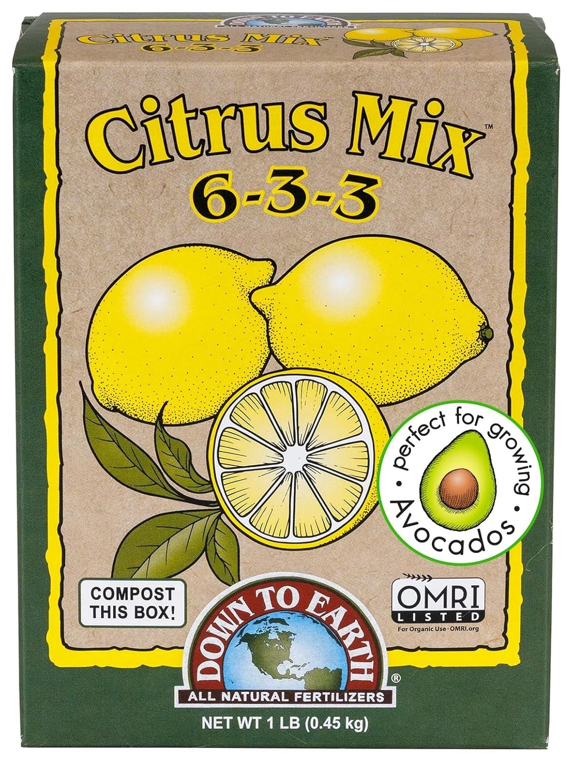 Organic Citrus Mix – Plant Food for Lemons, Limes, Oranges and Avocados 6-3-3…