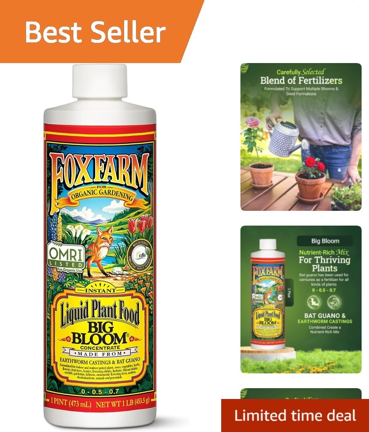 Fox Farm Big Bloom Liquid Plant Food – Organic Bloom Fertilizer for Flowering…