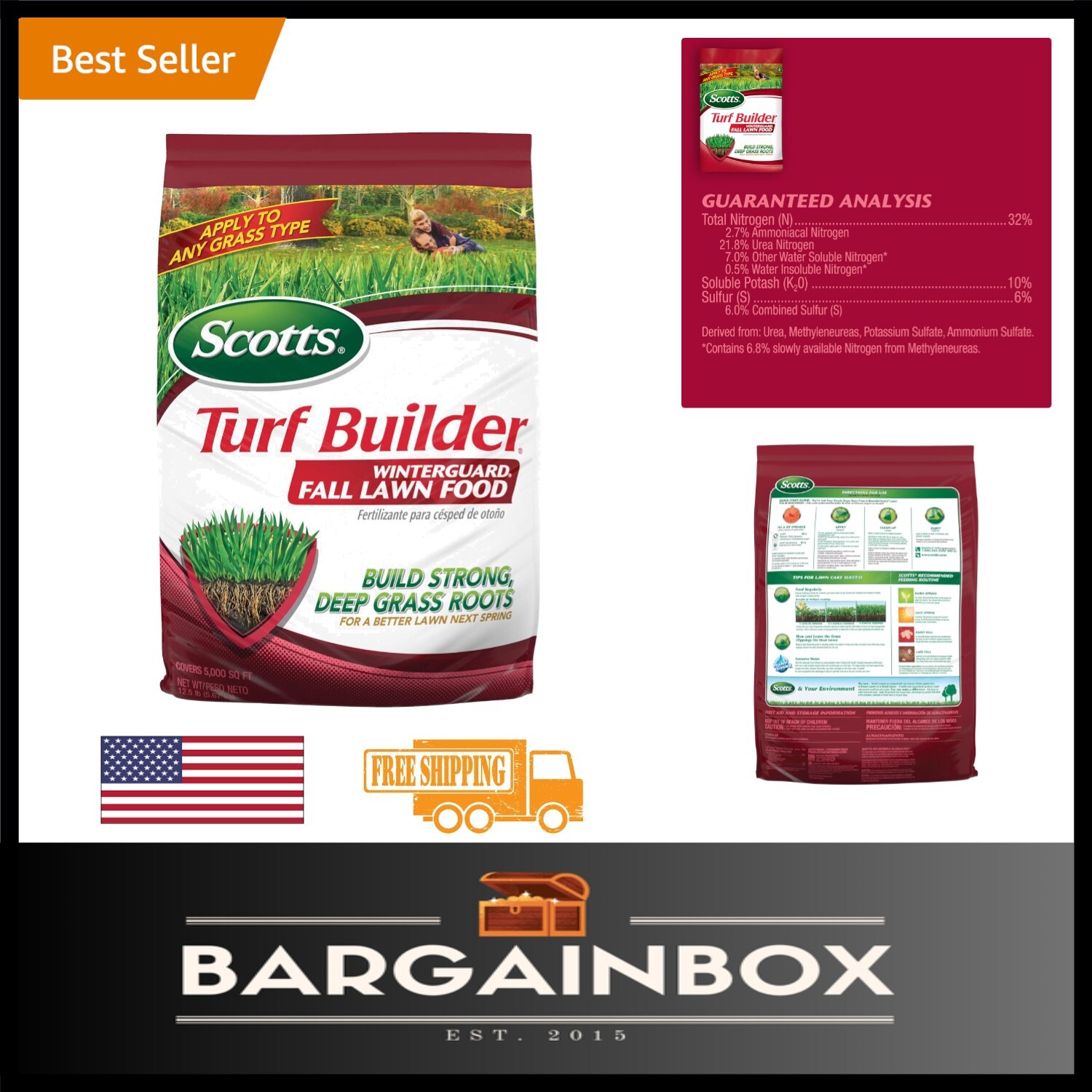 Nutrient-Rich Turf Builder WinterGuard for All Grass – 12.5 lbs, 5,000 sq. ft.