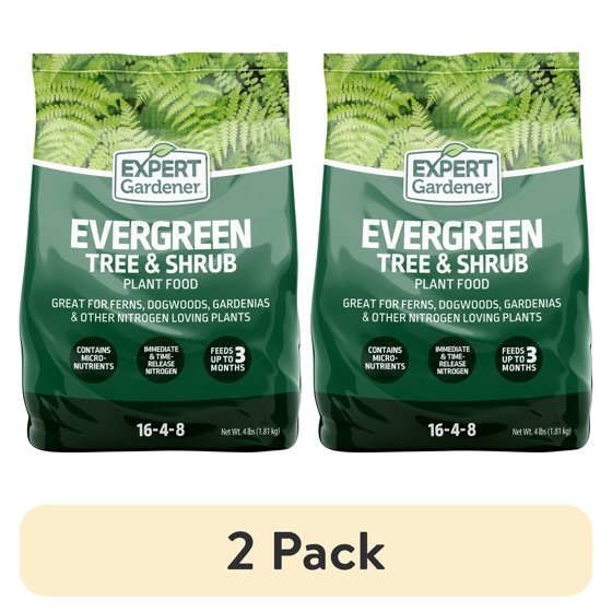 Evergreen Tree and Shrub Fertilizer Plant Food 16-4-8 NPK 4 lb 2 Pack