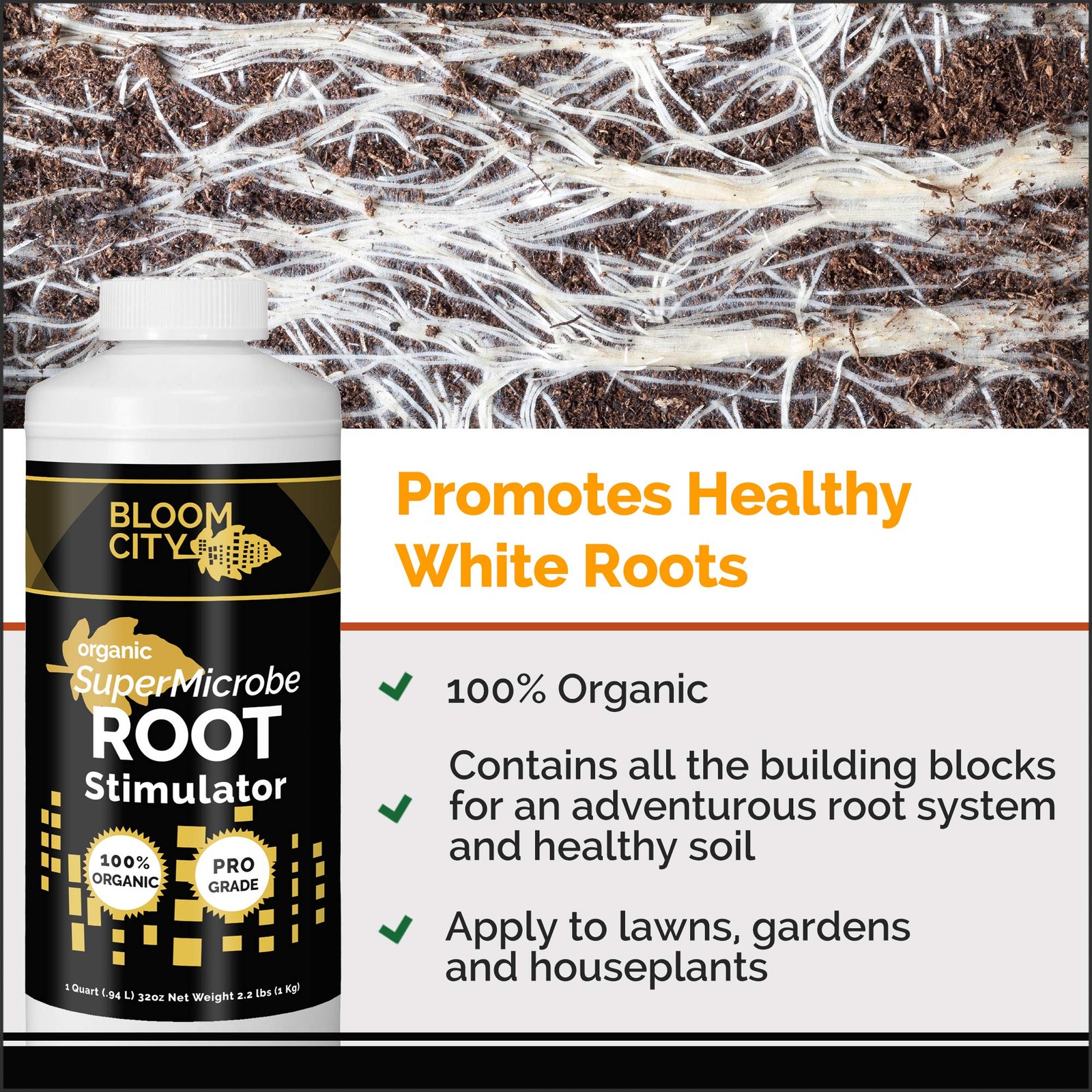 Bloom City 128 oz Organic Fertilizer Plant Rooting Supplement for All Plants