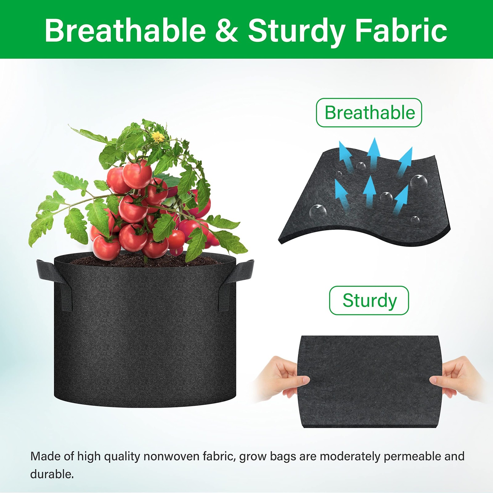 YSSOA 10-Pack 10 Gallon Grow Bags, Tomoato Plant Pots with Handles, Aeration …