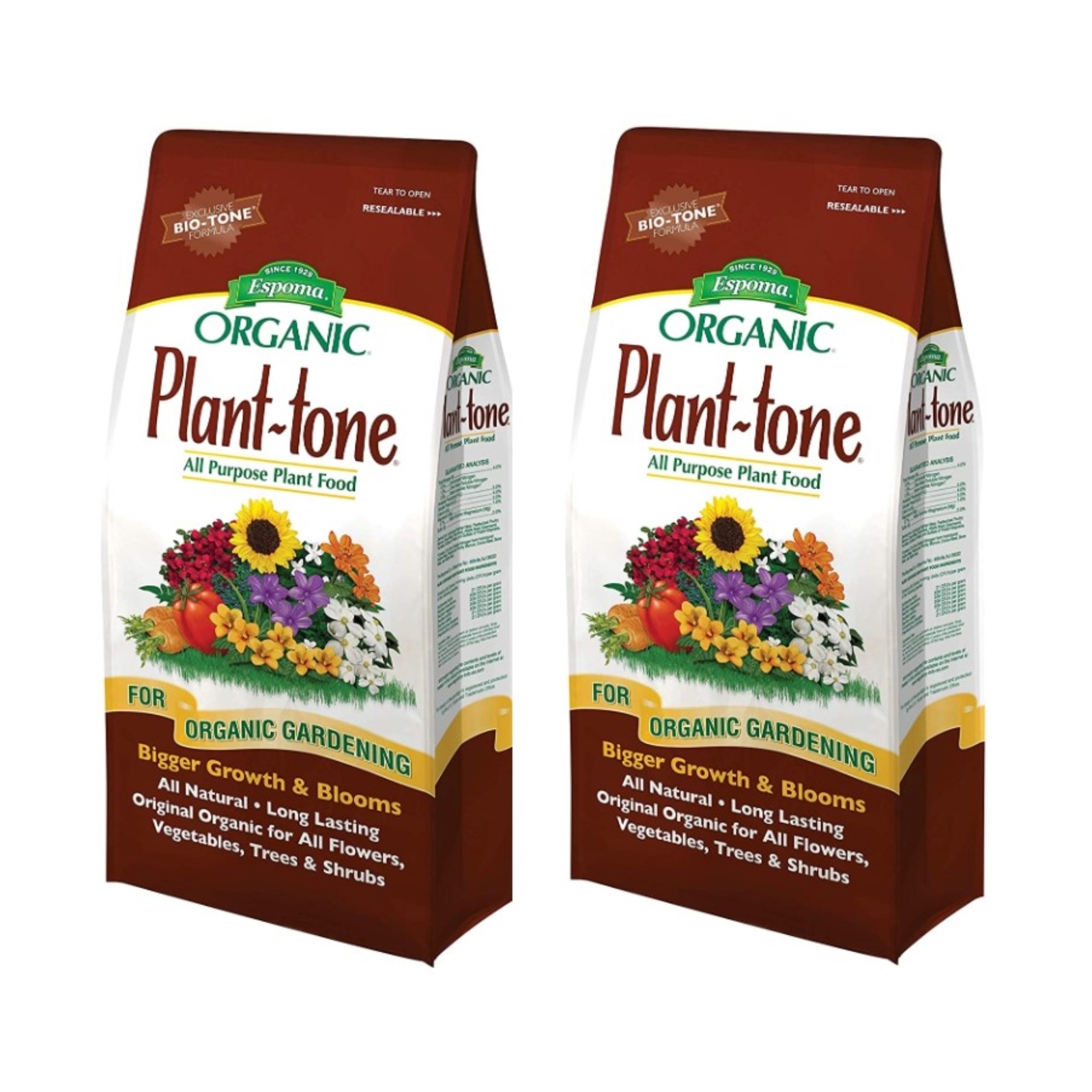 Espoma Organic Plant-tone Natural All-Purpose Fertilizer, 4lb Bags, 2 Pack