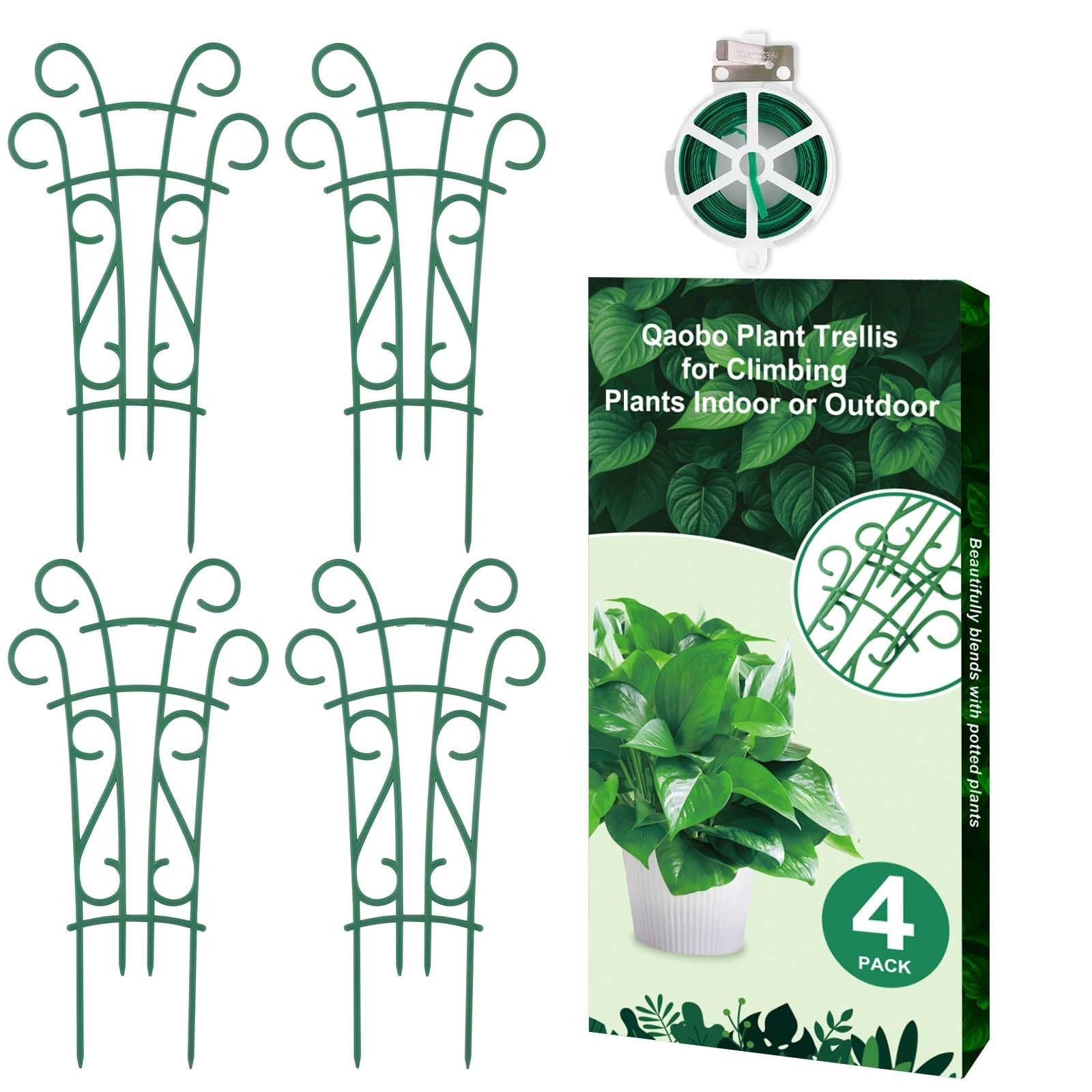 Plant Trellis for Potted Plants 4 Pack Stackable Indoor Outdoor Climbing Hous…