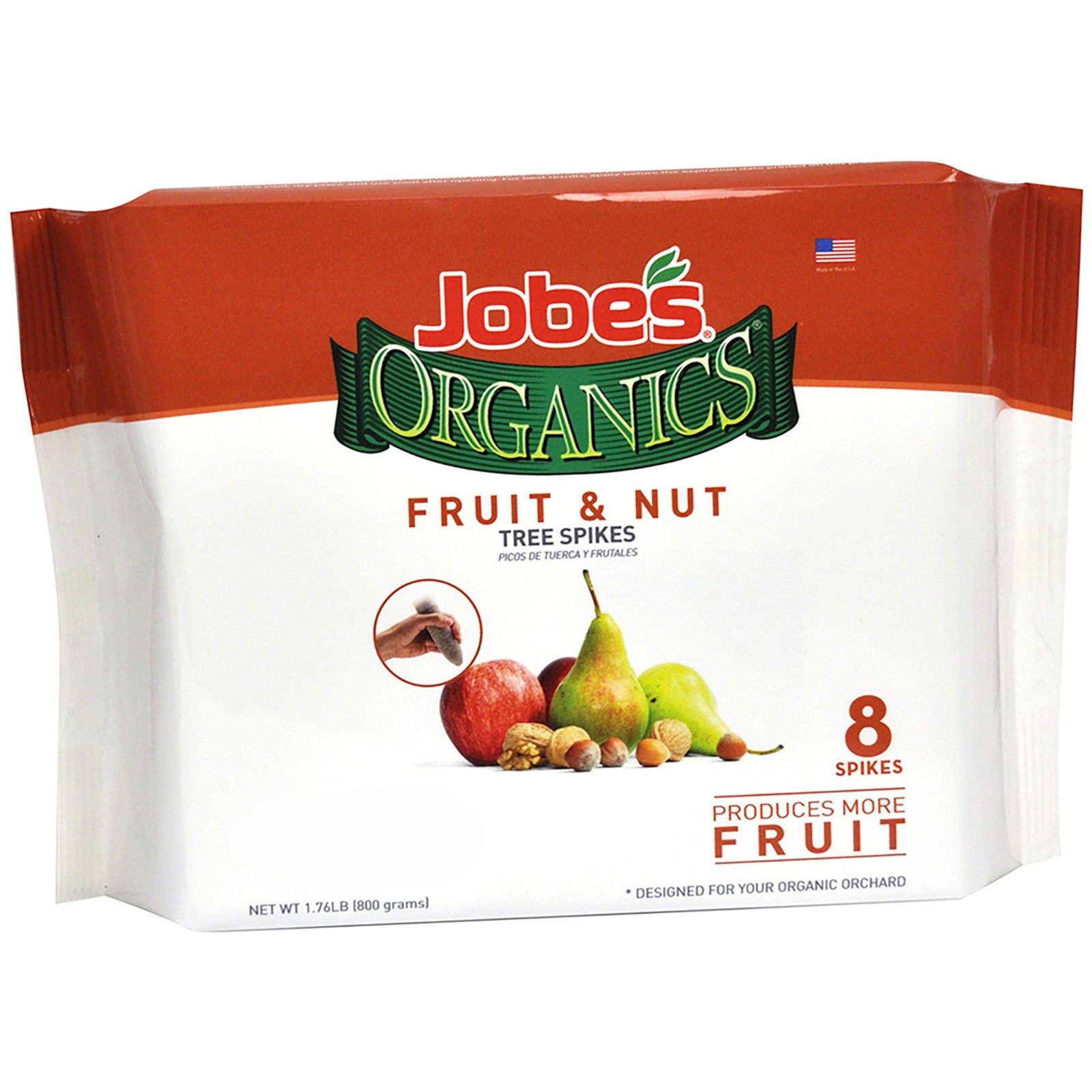 Jobe’s Organics Garden Fertilizer Spikes, Easy 8 Count (Pack of 1), Brown