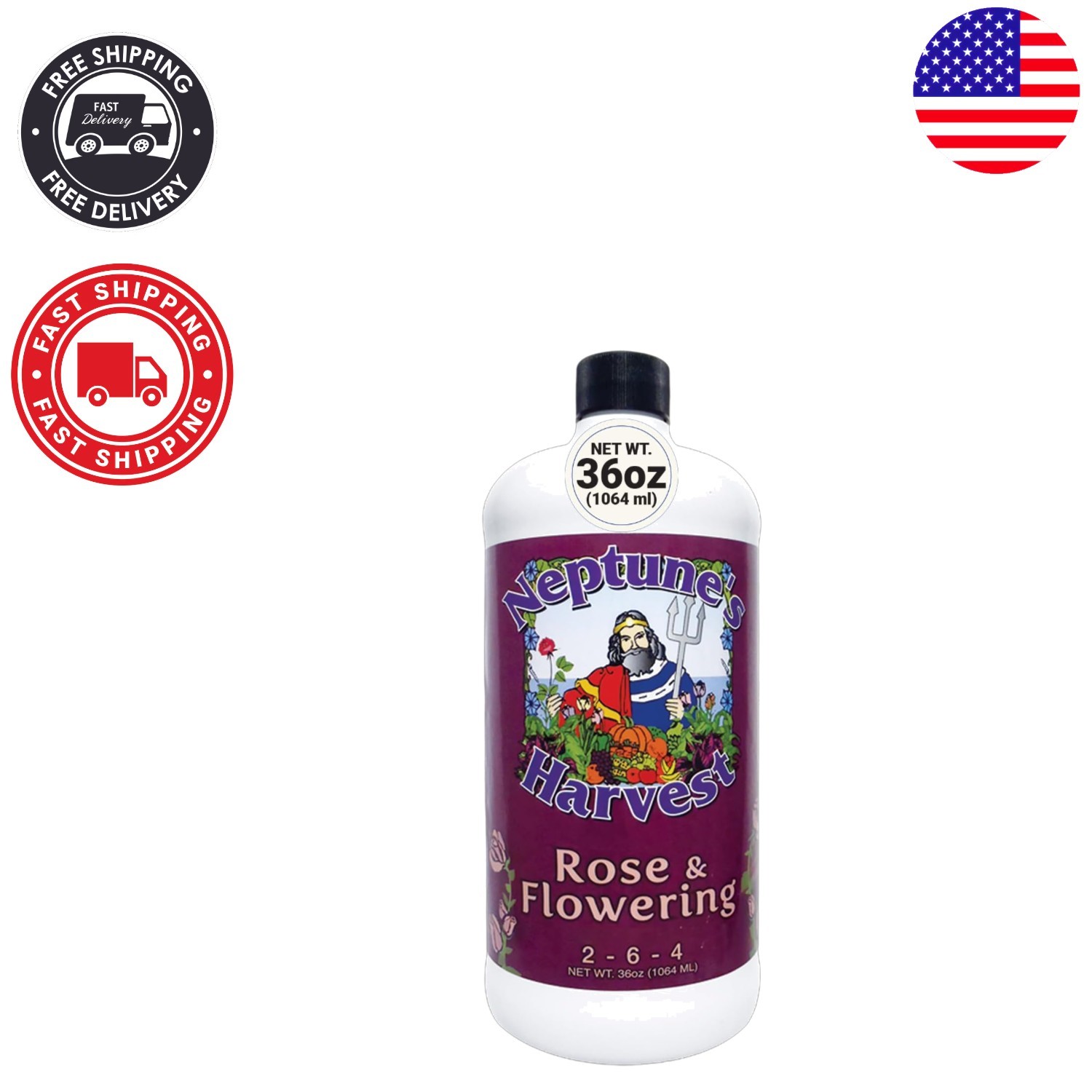 36oz Rose & Flowering Fertilizer – Organic Formula for Thriving Blooms