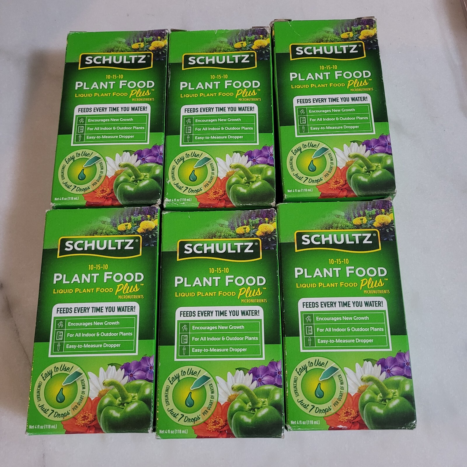 6 Pack Of Schultz All Purpose Liquid Plant Food 10-15-10 4 oz Each