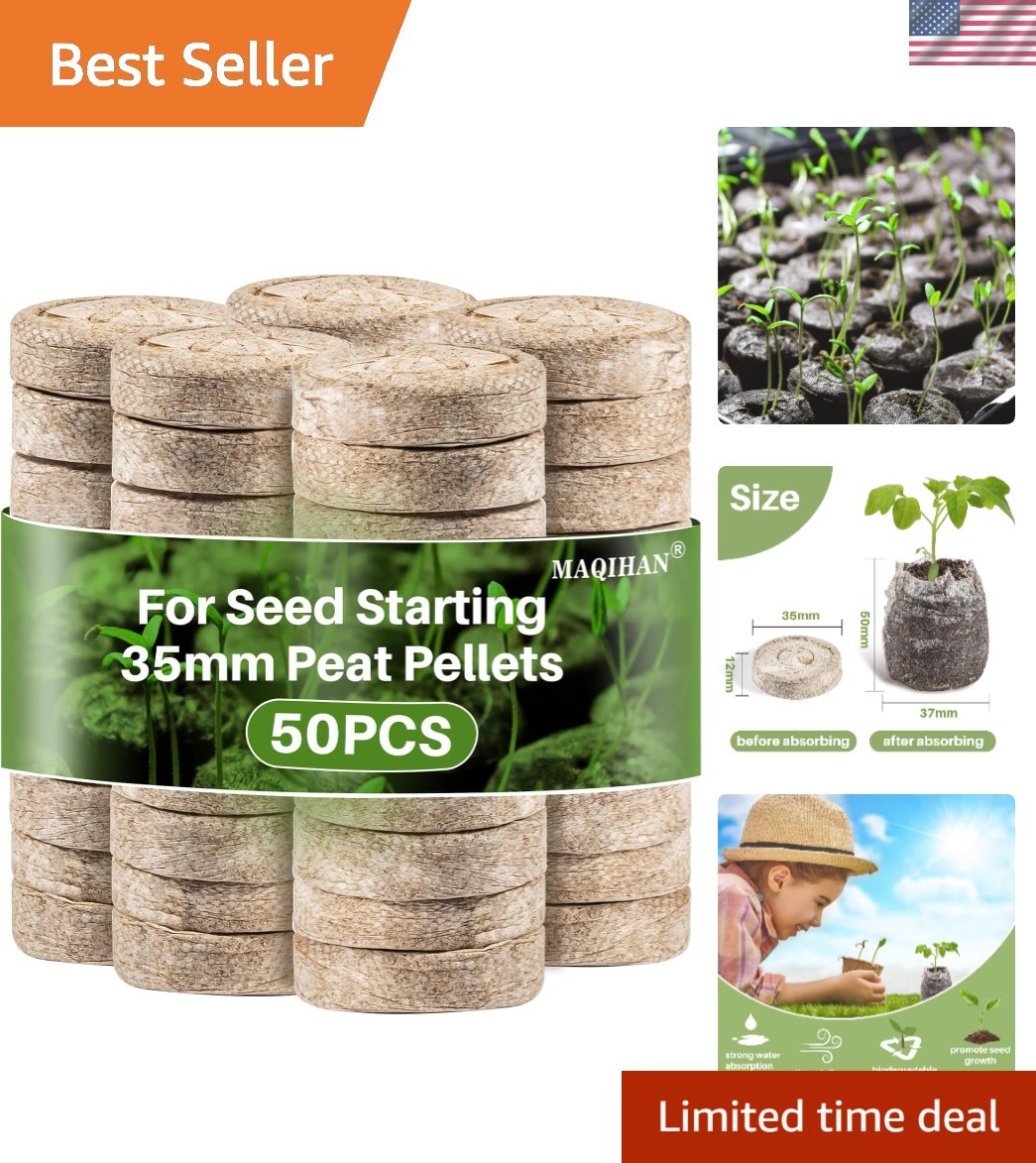 50PCS Seed Starter Peat Pellets – Perfect for Vegetable & Flower Growing