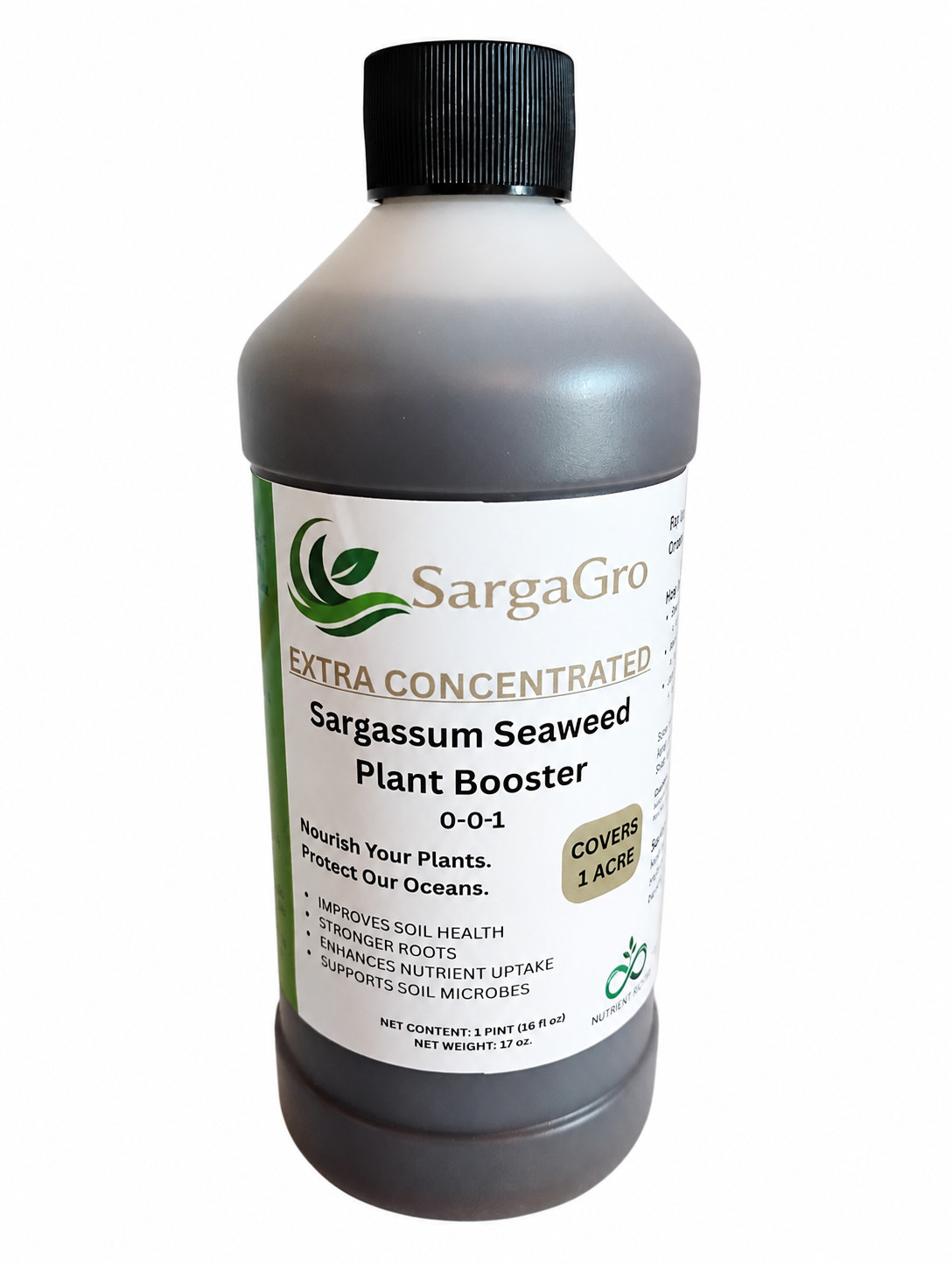 SargaGro Extra Concentrated Seaweed Plant Booster 0-0-1 – 1 Pint Covers 1 Acre