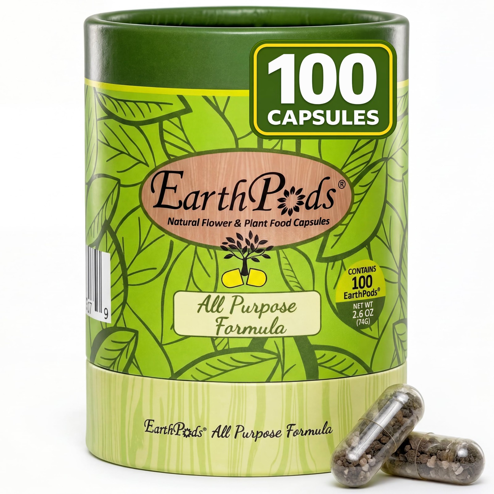 Organic Indoor Plant Food Capsules 100 Count Slow-Release Houseplant Fertilizer