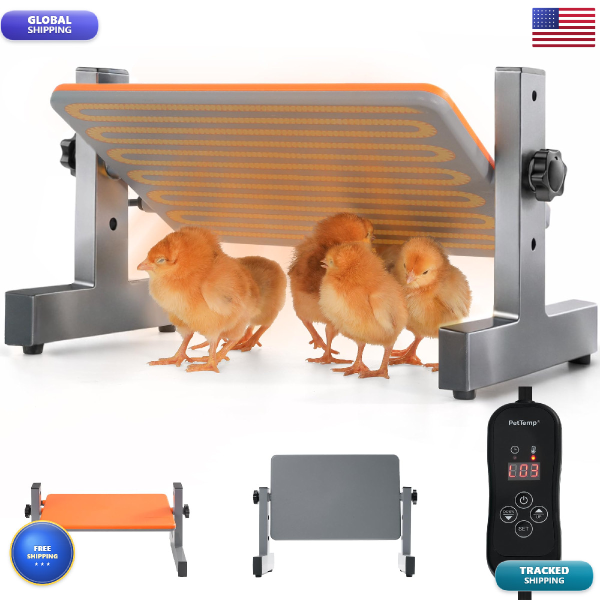 Pettemp Smart Chick Brooder Heater Digital Adjustable Radiant Chicken Coop