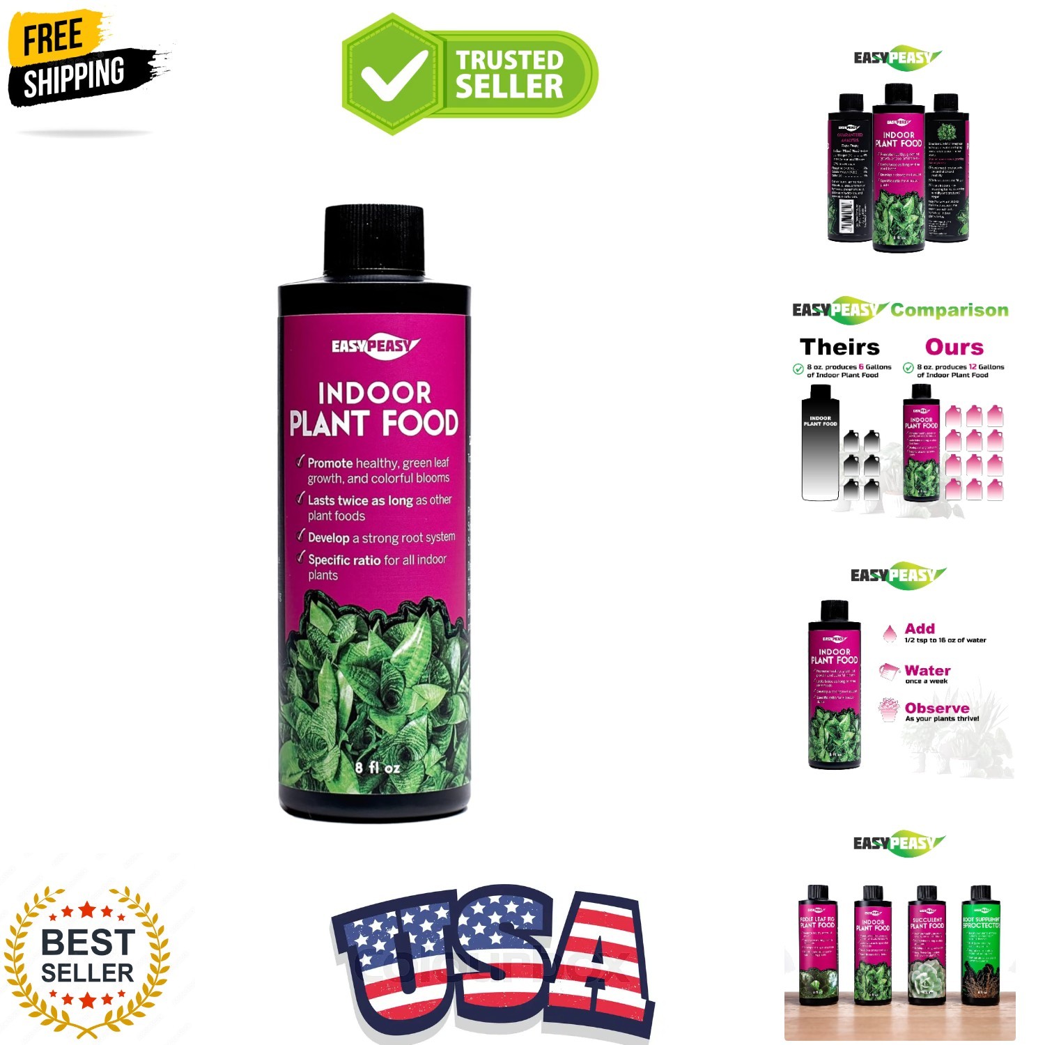 Liquid All Purpose Indoor Plant Food | 4-3-4 Nutrient Fertilizer for Indoor P…