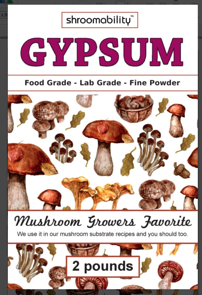 Gypsum Powder For Mushroom Growing Food Grade 2 lb Resealable Bag