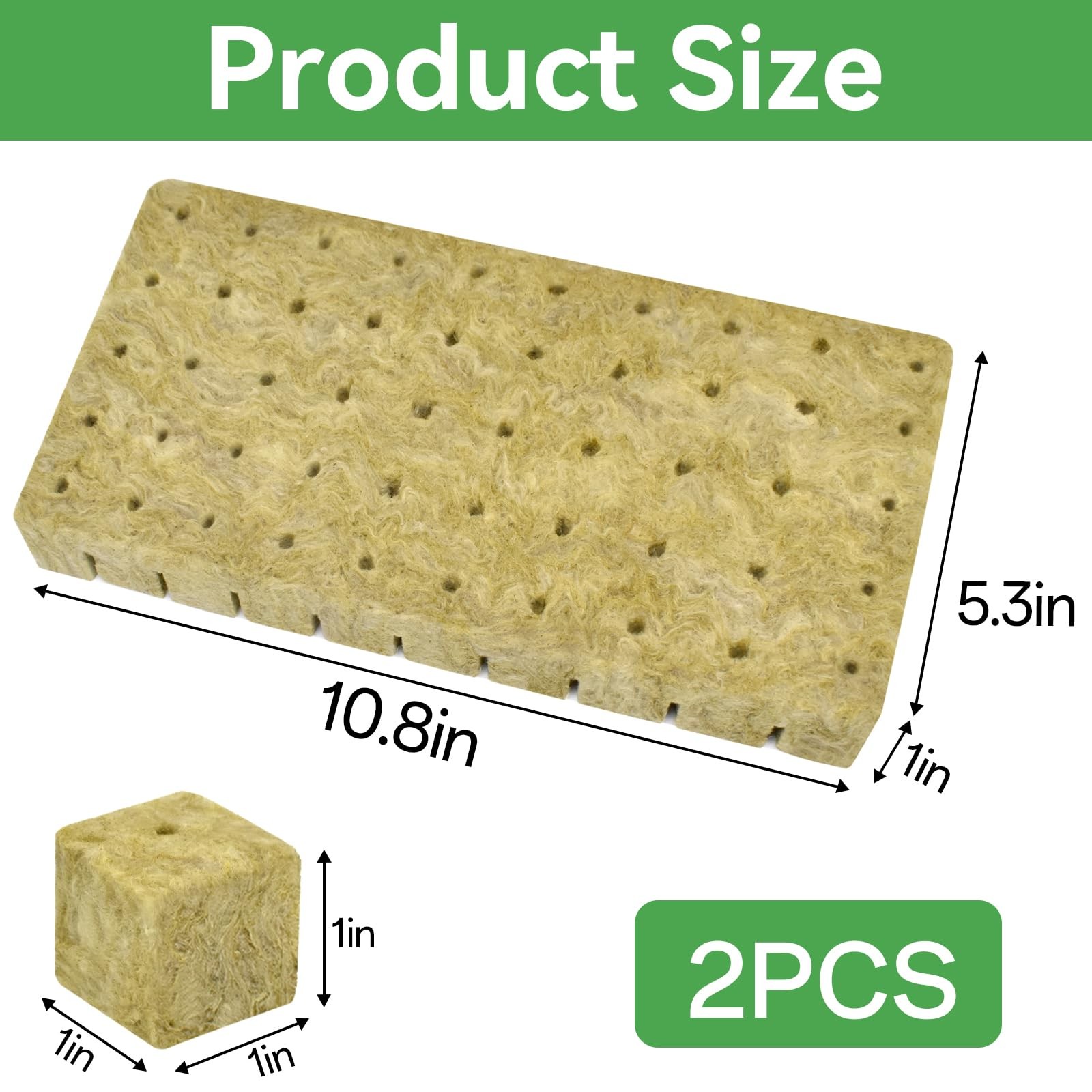 100PCS 1Inch Rockwool Cubes for Seed Starting, Hydroponics, and Cloning