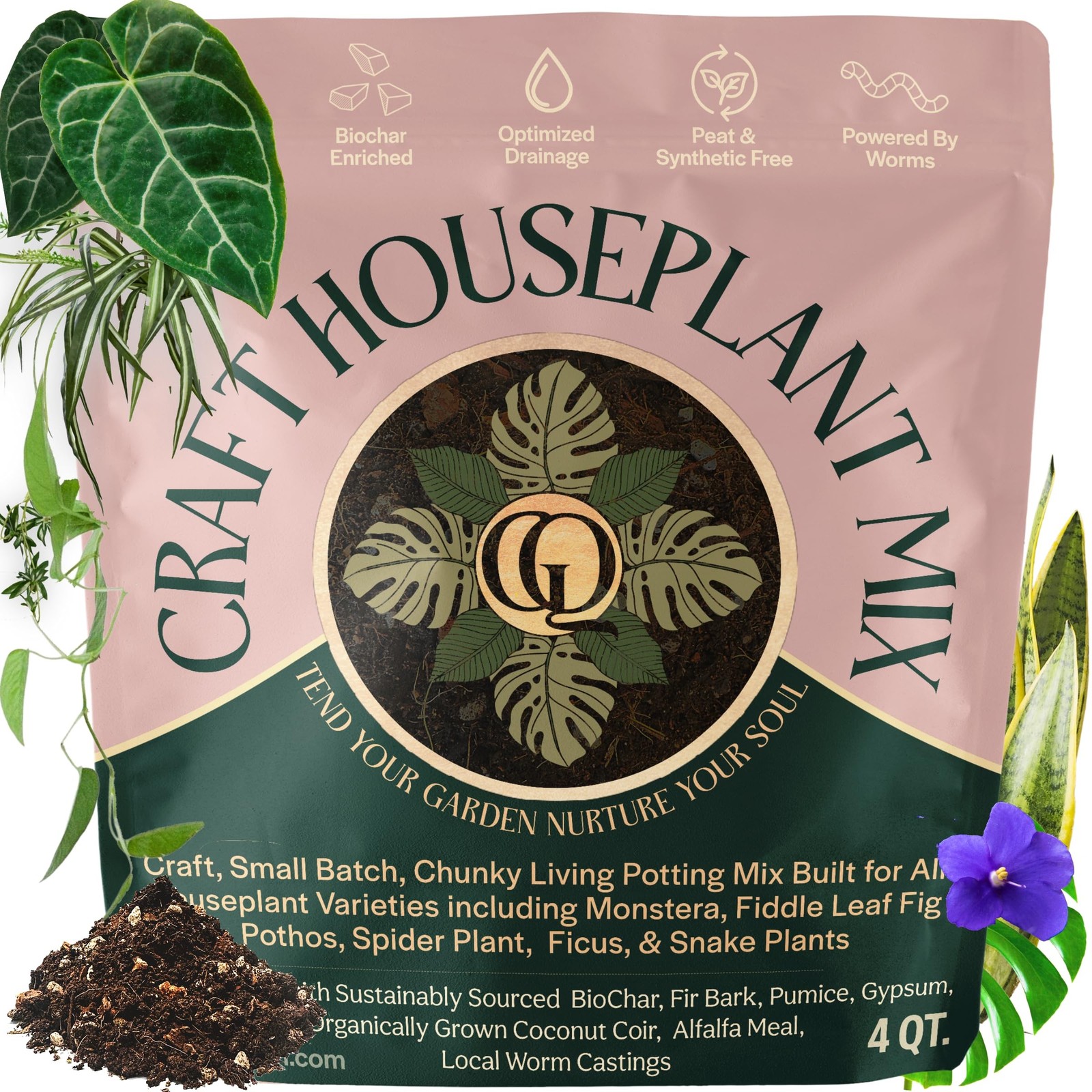 Craft Houseplant Potting Mix, Elite House Plant Soil, Chunky, Well Draining P…