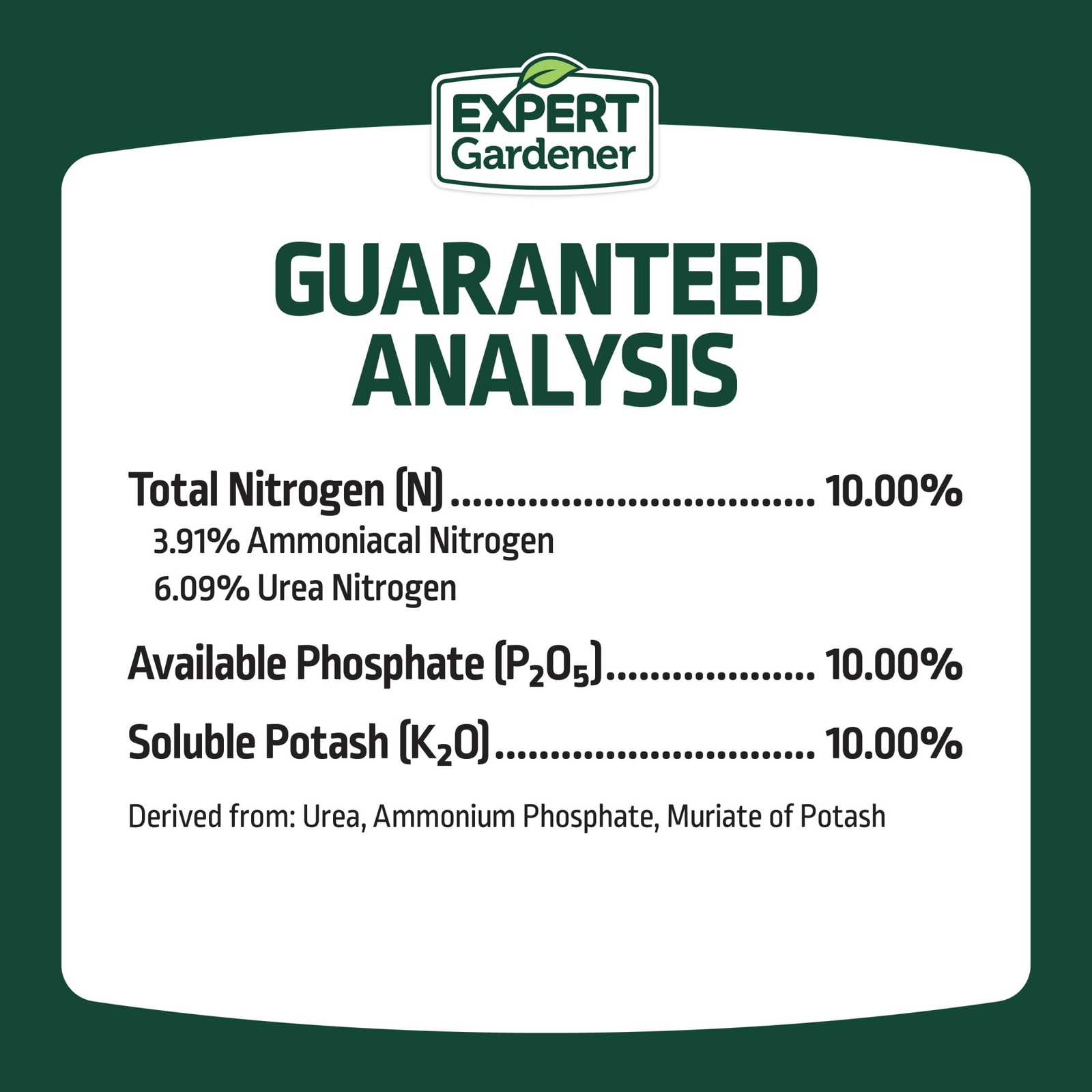 Expert Gardener 10-10-10 All Purpose Fertilizer for Plants, 40 Pound