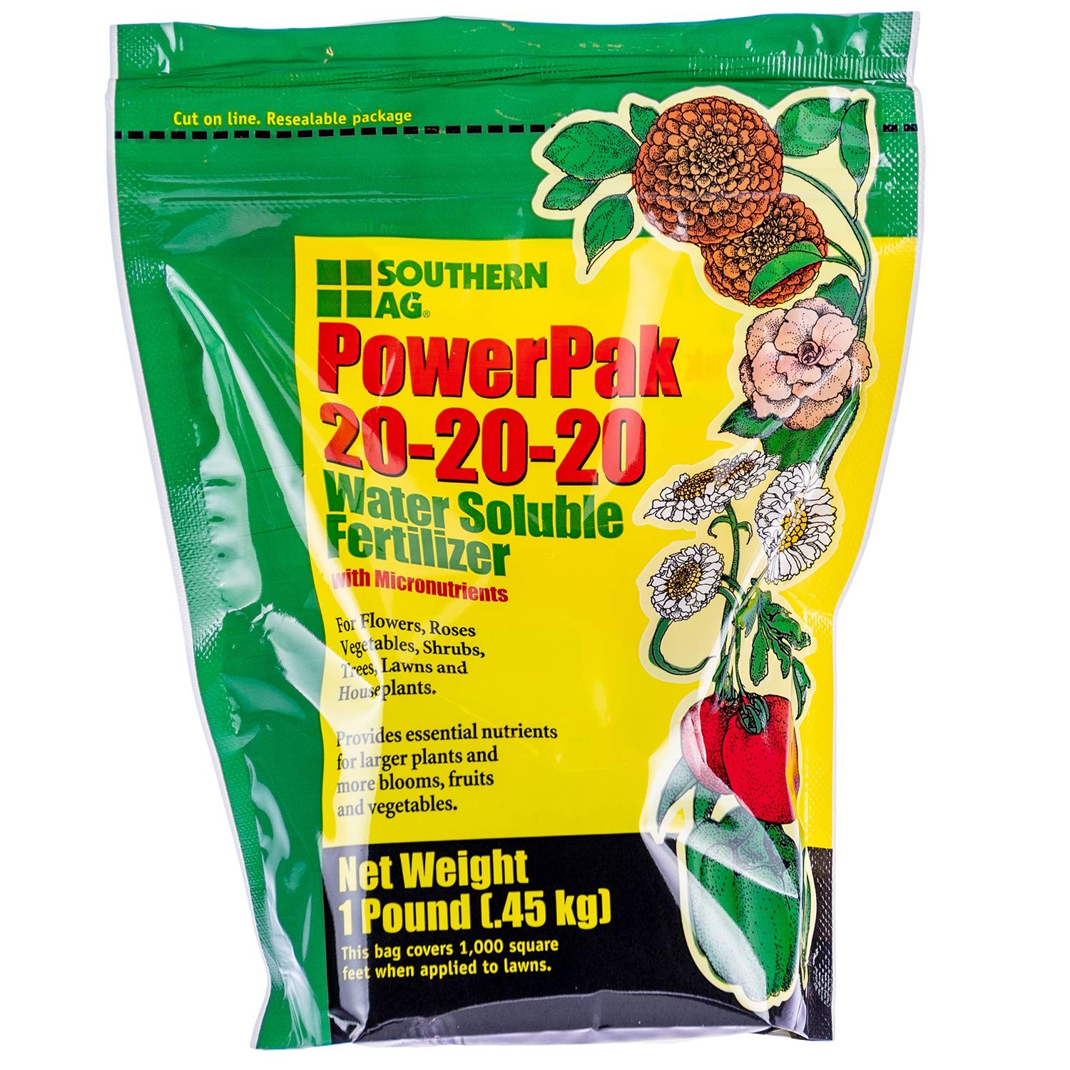 Southern Ag PowerPak 20-20-20 Water Soluble Fertilizer with 1 LB
