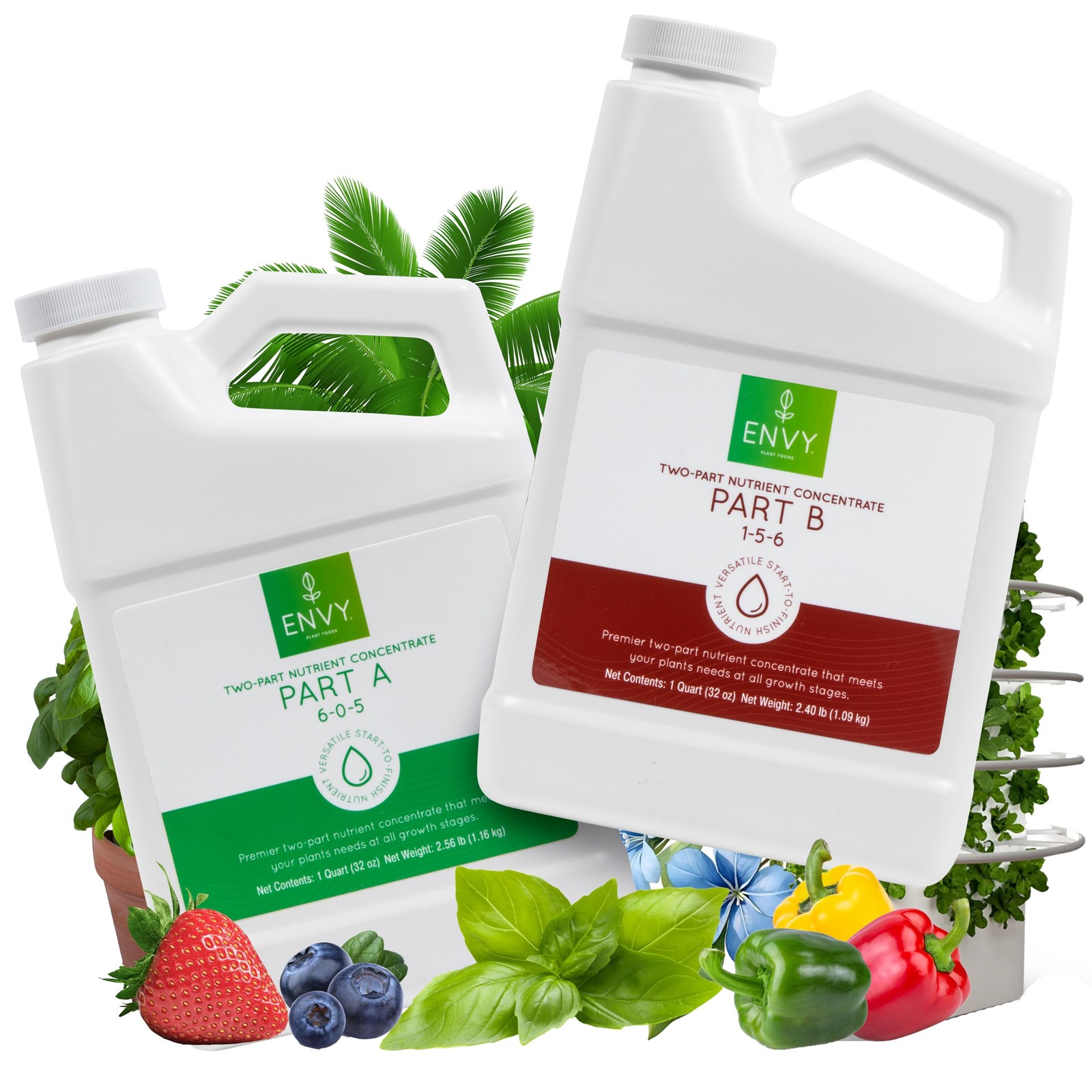 Hydroponic Plant Food A & B – Two-Part Liquid Nutrient for Indoor/Outdoor Pla…
