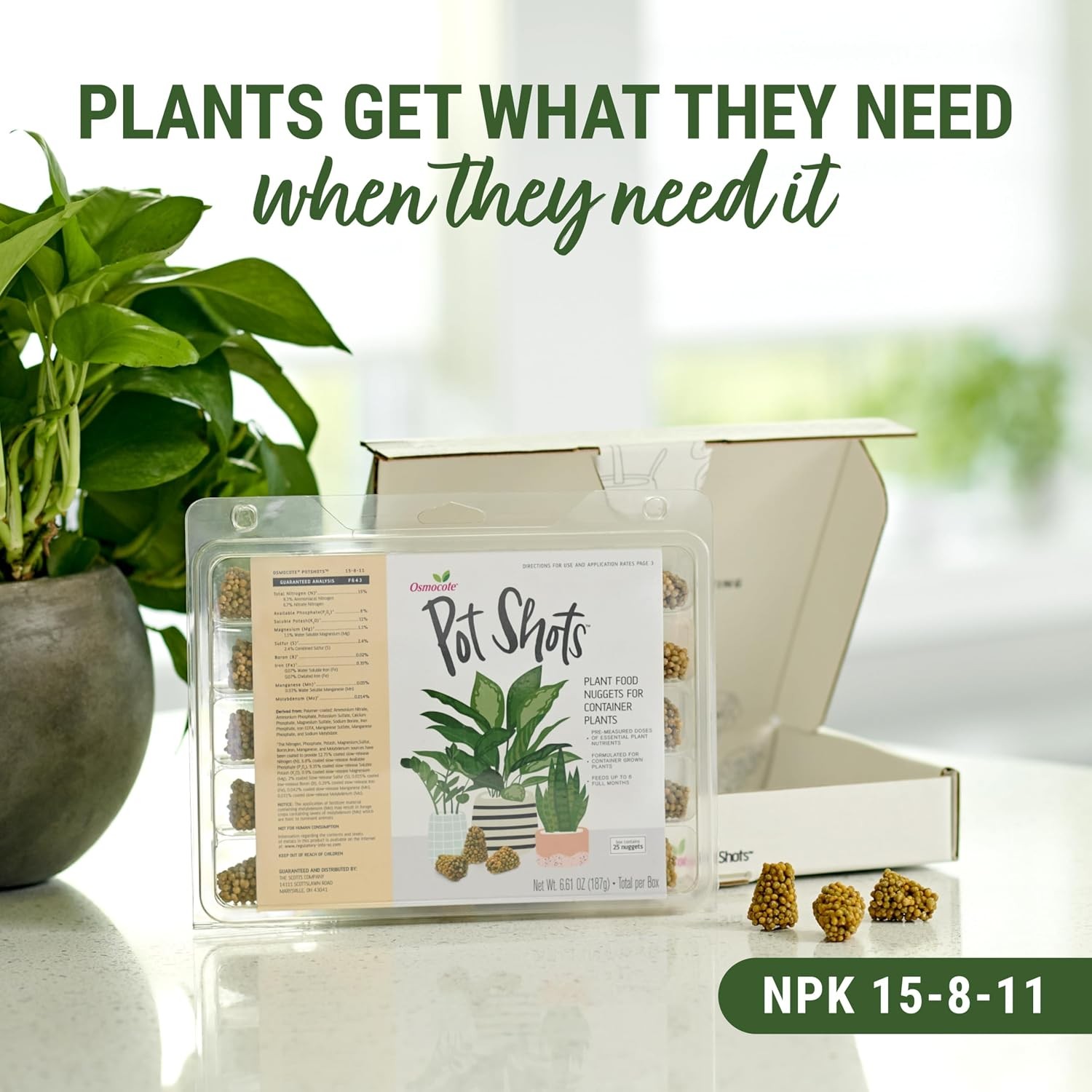 Osmocote PotShots: Premeasured House Plant Food, Feed for up to 6 Months, 25 Nug