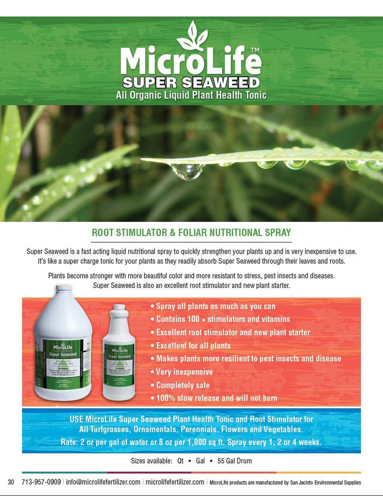 MicroLife Super Seaweed Professional Grade Organic Liquid Concentrate Root St…