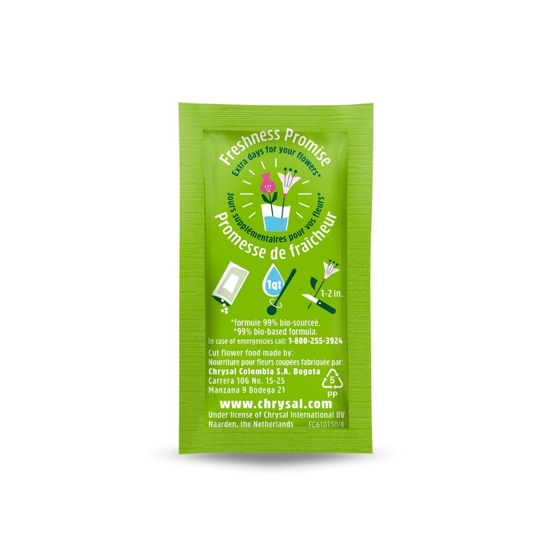 Flower Food Packets for Fresh Arrangements & Bouquets 100 Count 10g