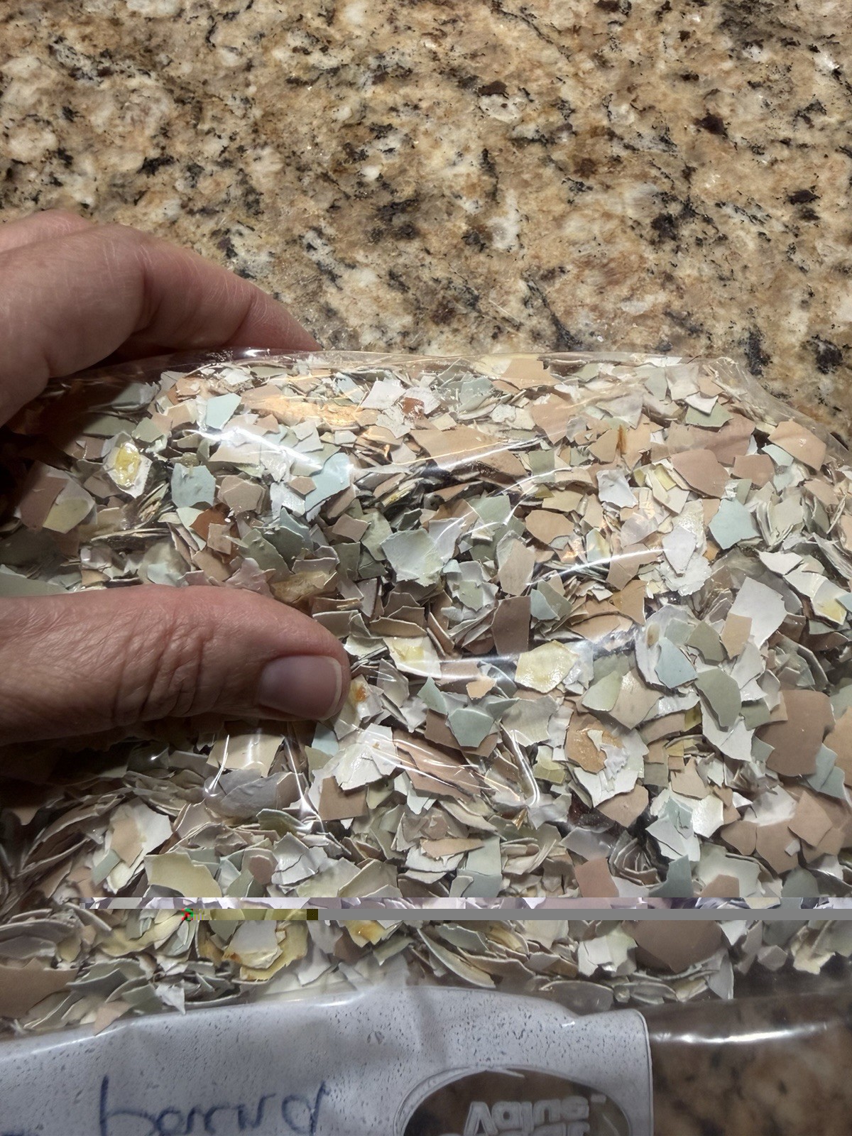 1 Lb. Baked Crushed Organic Multicolored Egg Shells from Free Range Chickens