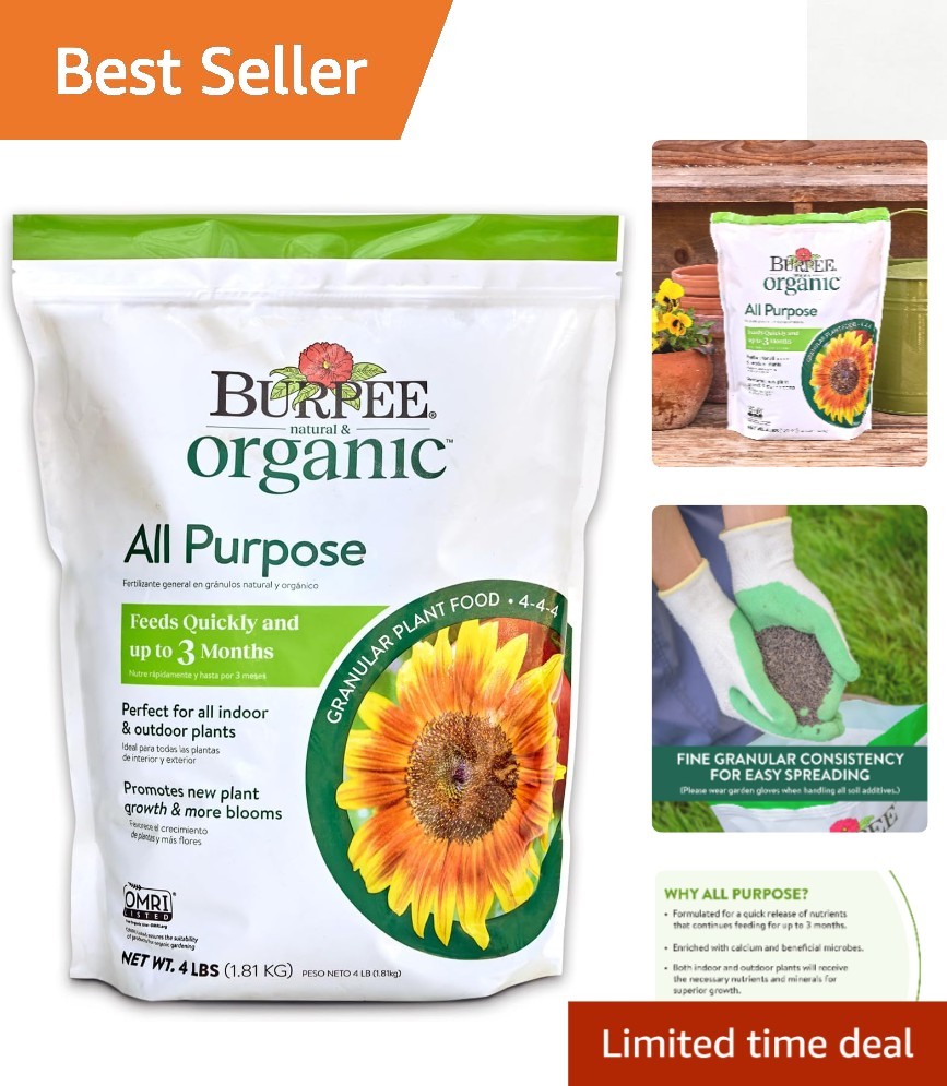 4 lb Organic Granular Plant Food – All-Purpose Fertilizer for Thriving Gardens