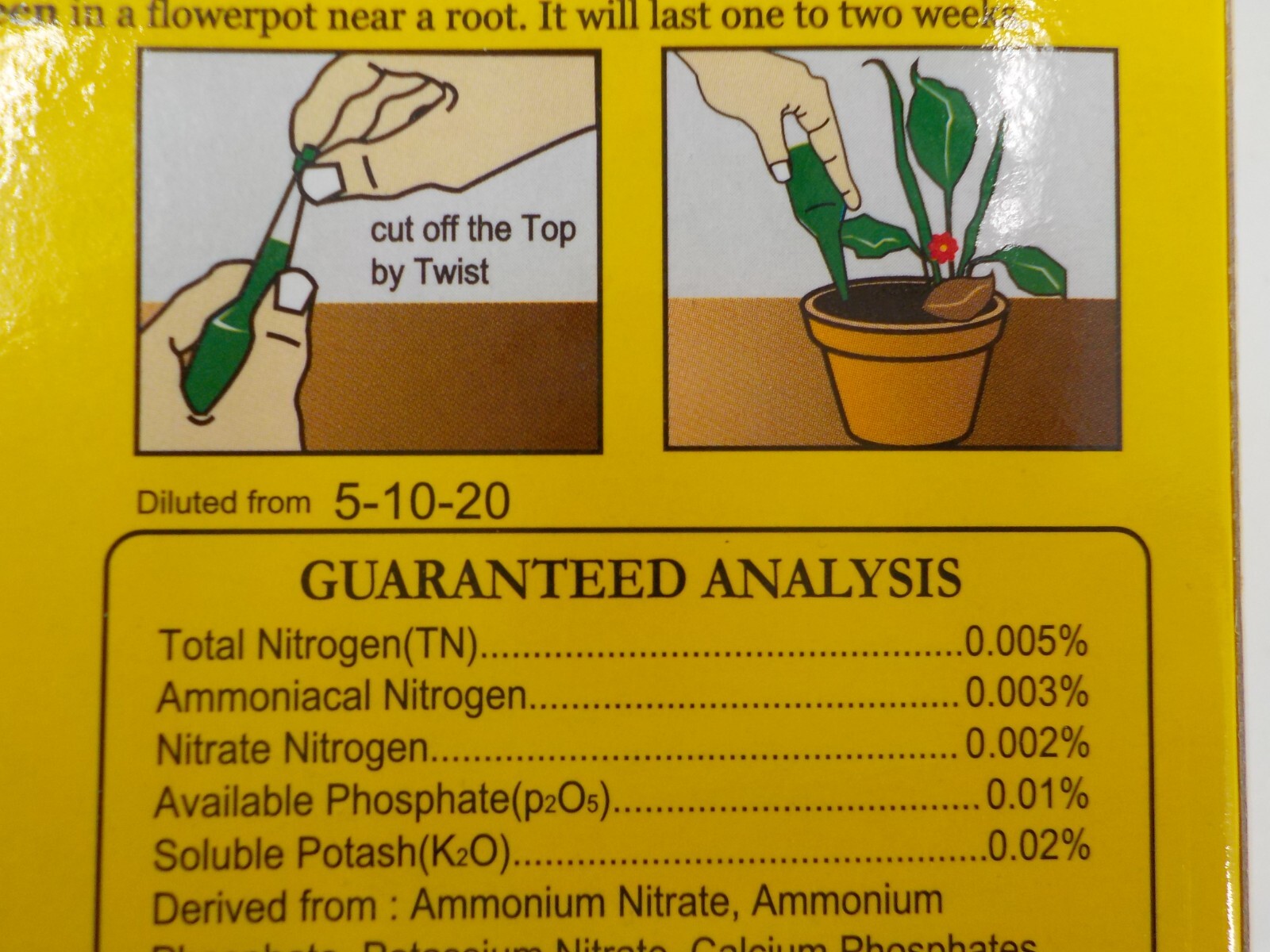 Green Green Liquid Plant Food 10 Pack of 36ml Bottles Instructions on Back NIP