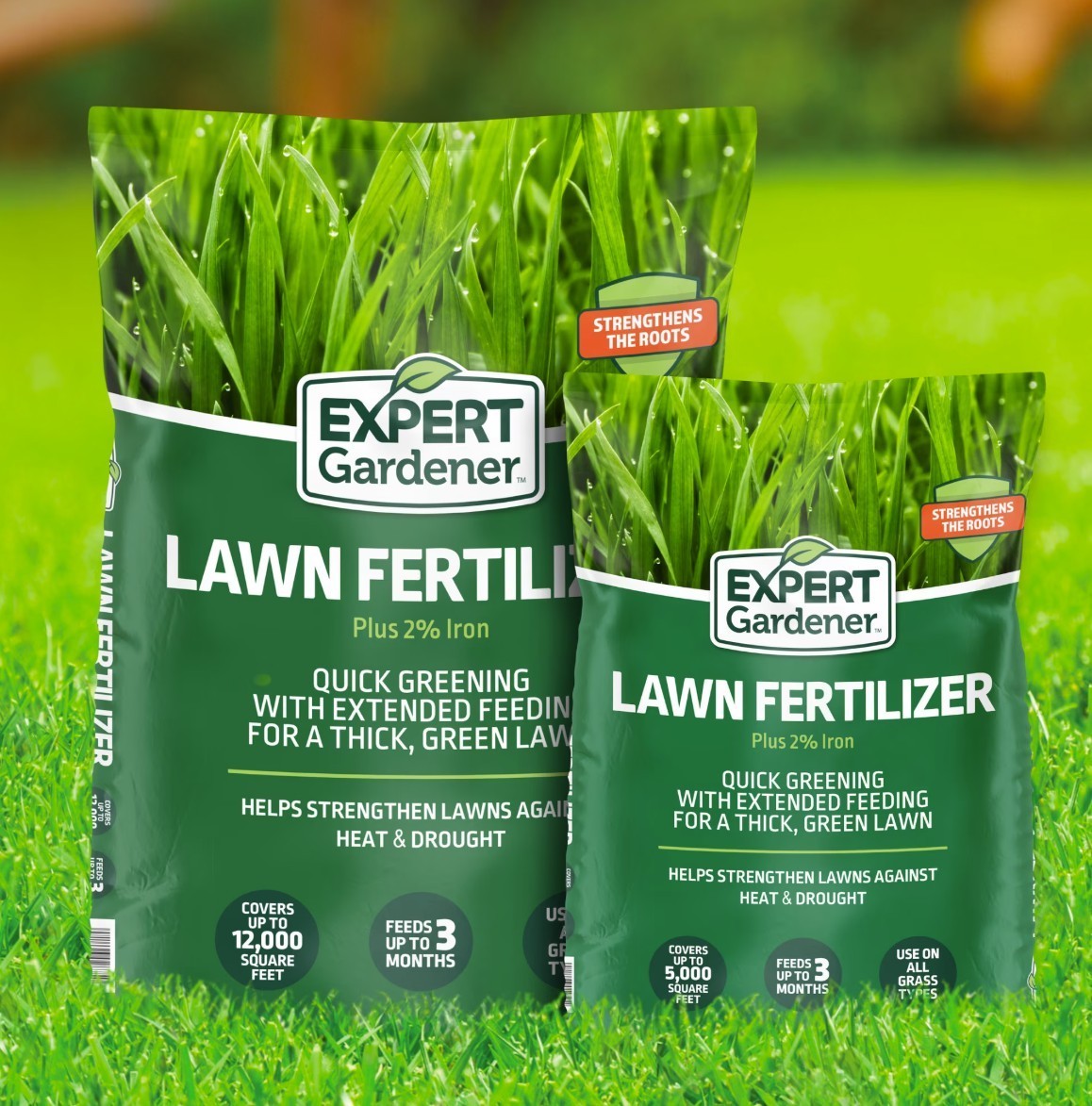 [SALE] (2 Pack) Expert Gardener Lawn Food Fertilizer +2% Iron 14 lb 5,000 Sq Ft