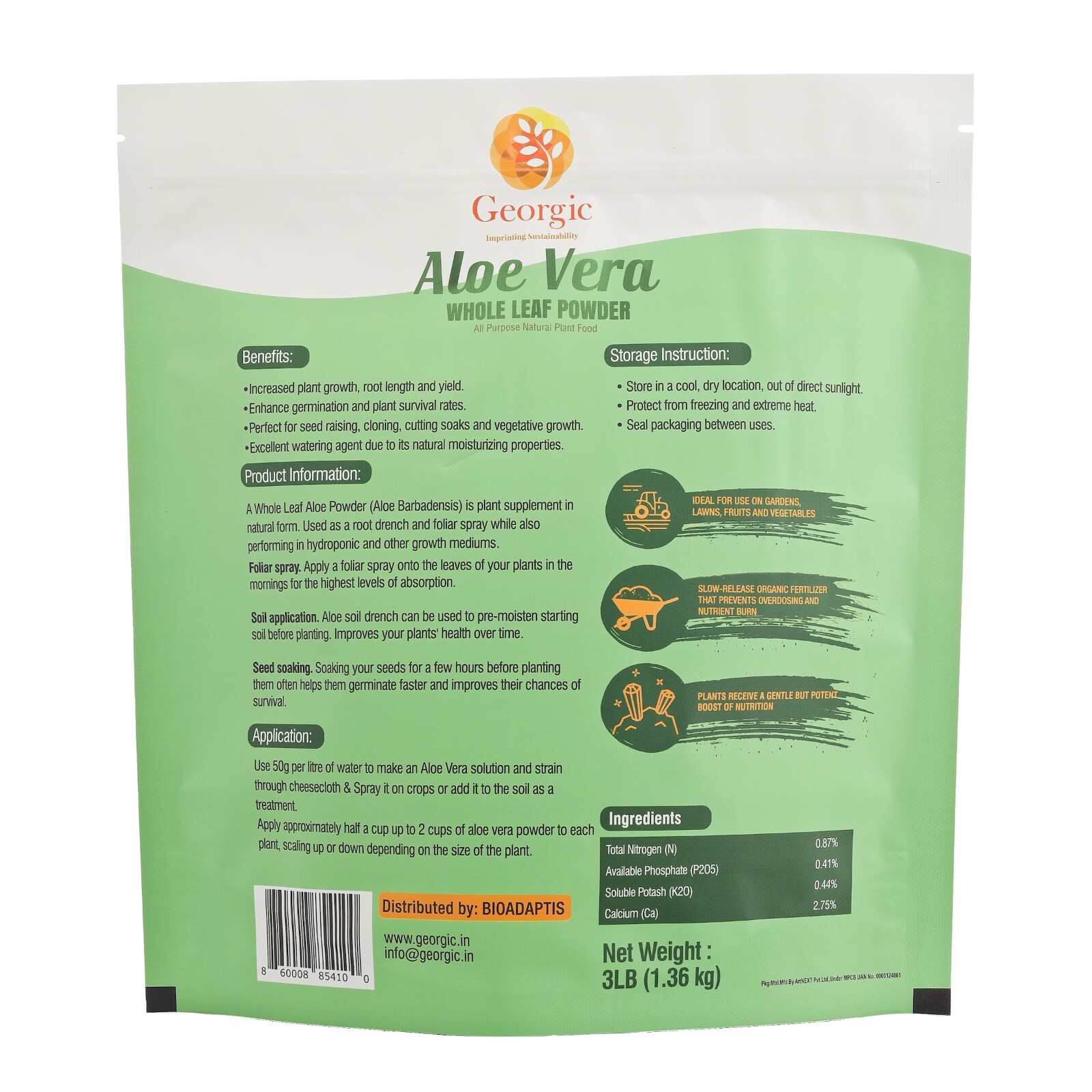 Aloe Vera Powder Cultivation Pure Natural Organic Fresh Green Colon Leaf Plant